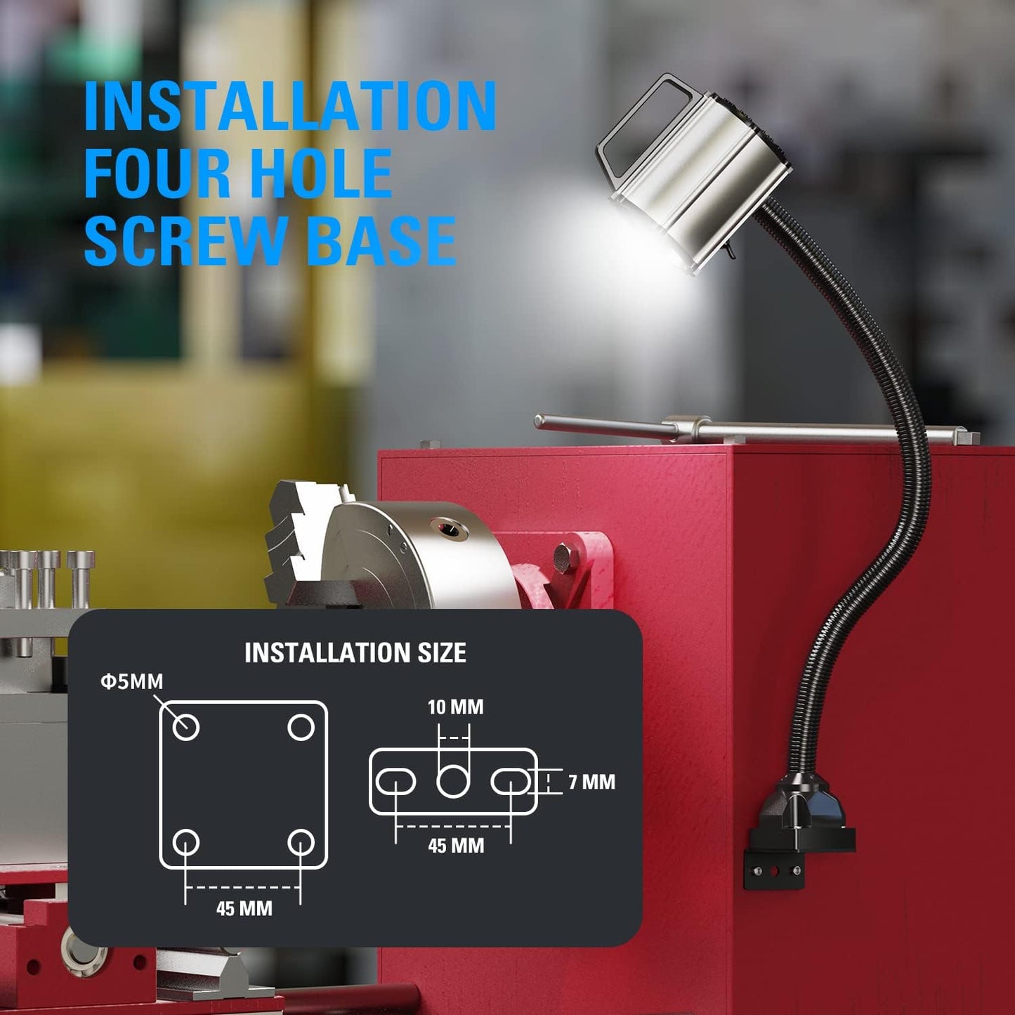 ‎50F LED-Arbeitsleuchte mit Schwanenhals