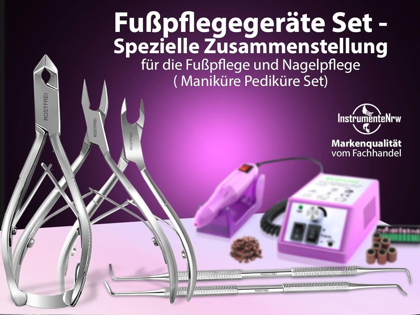 Pediküre- und Maniküre-Komplettset mit Fräser