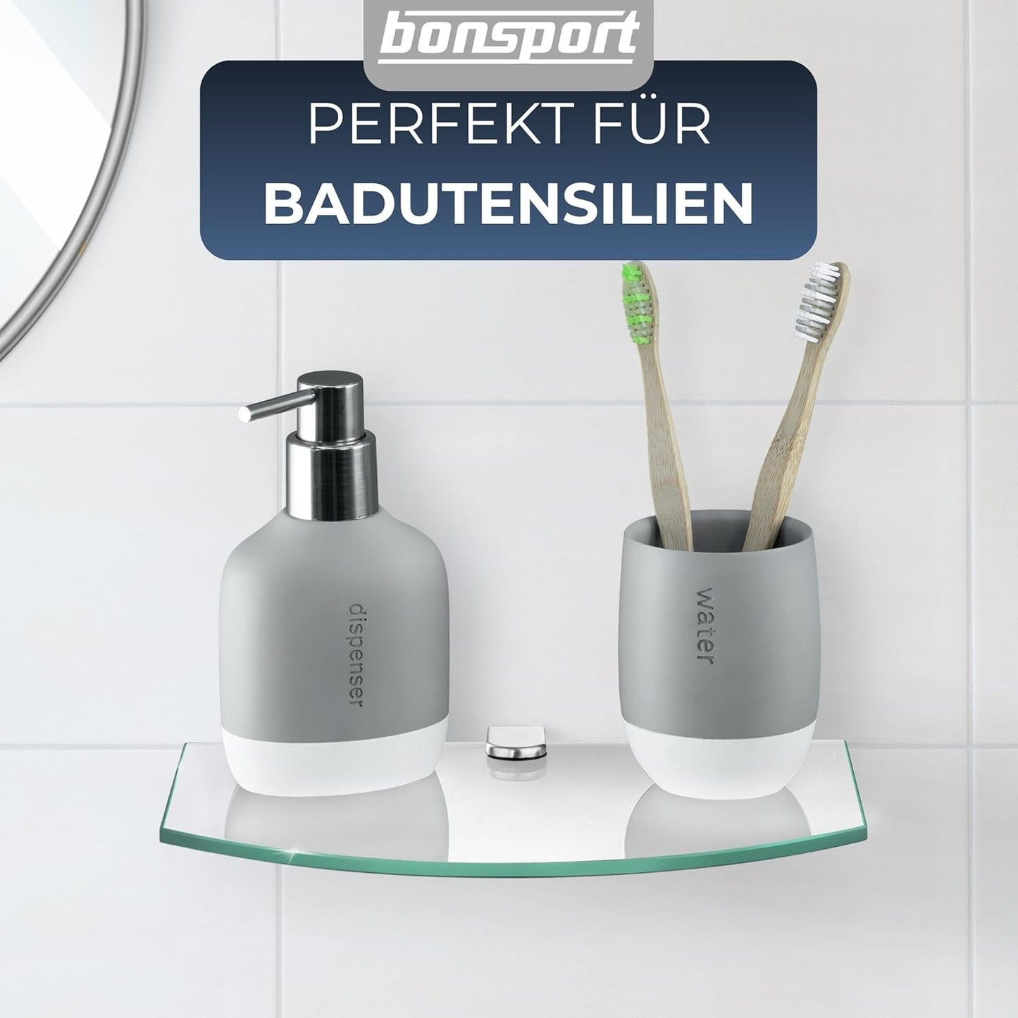 Glas-Wandregal für Badezimmer, 25,4 x 14 x 0,6 cm Klarglas