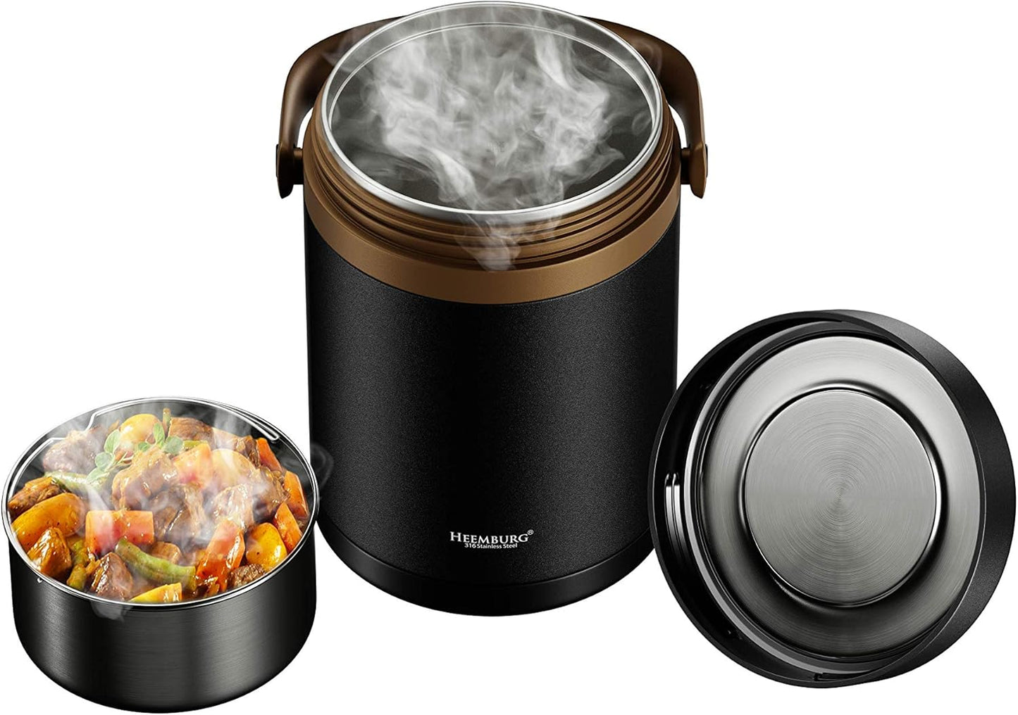Isolierter Thermobehälter für Speisen 2L Edelstahl, 2000ml