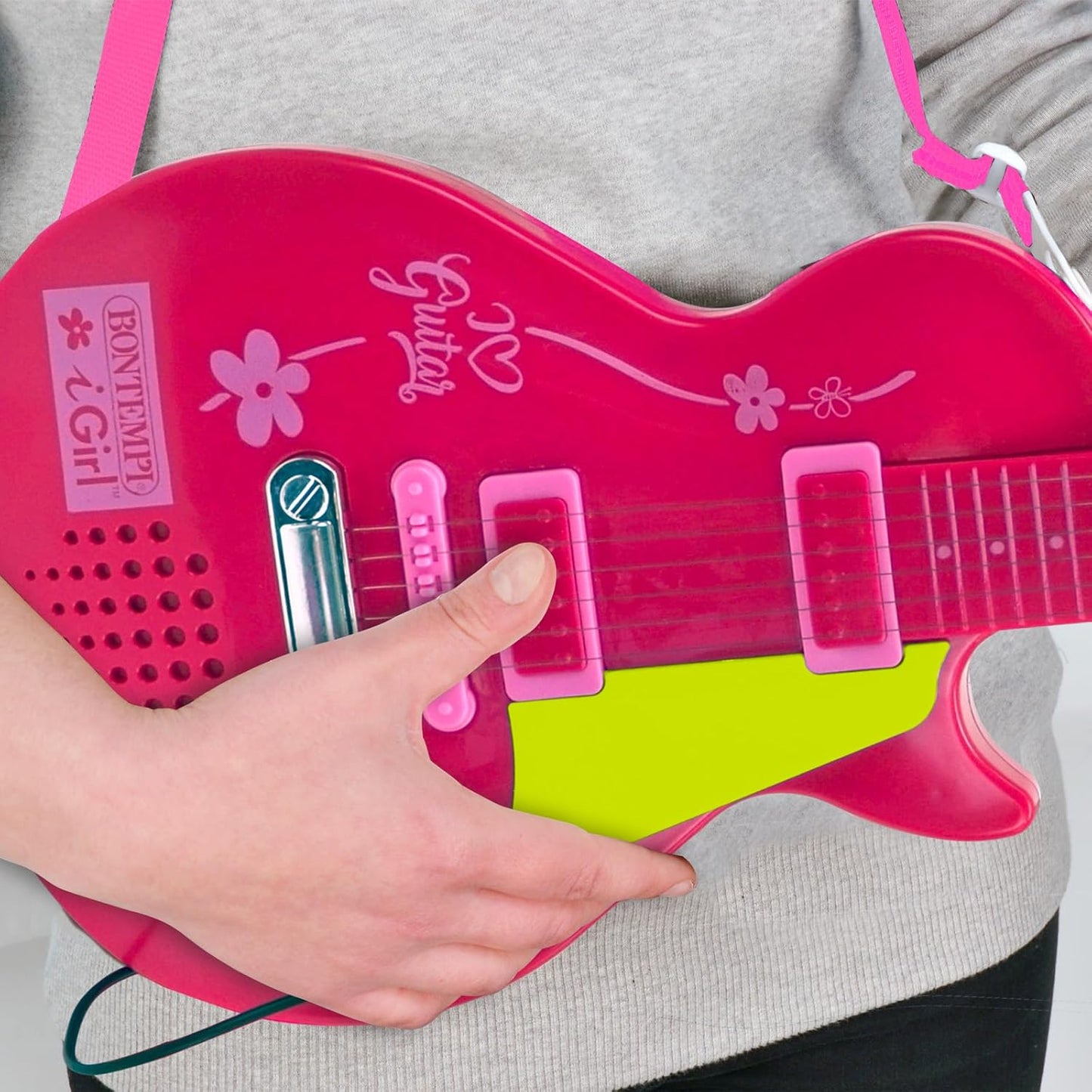 E-Gitarre mit Mikrofon Pink