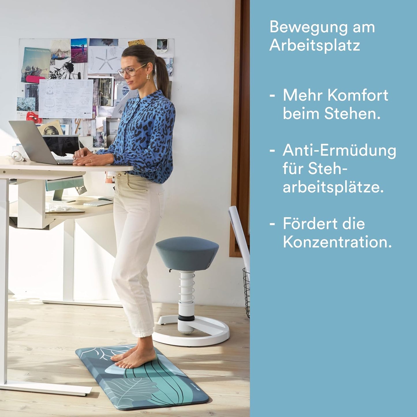 Ergonomische Anti-Ermüdungsmatte für Stehtische, Bezug Jungle