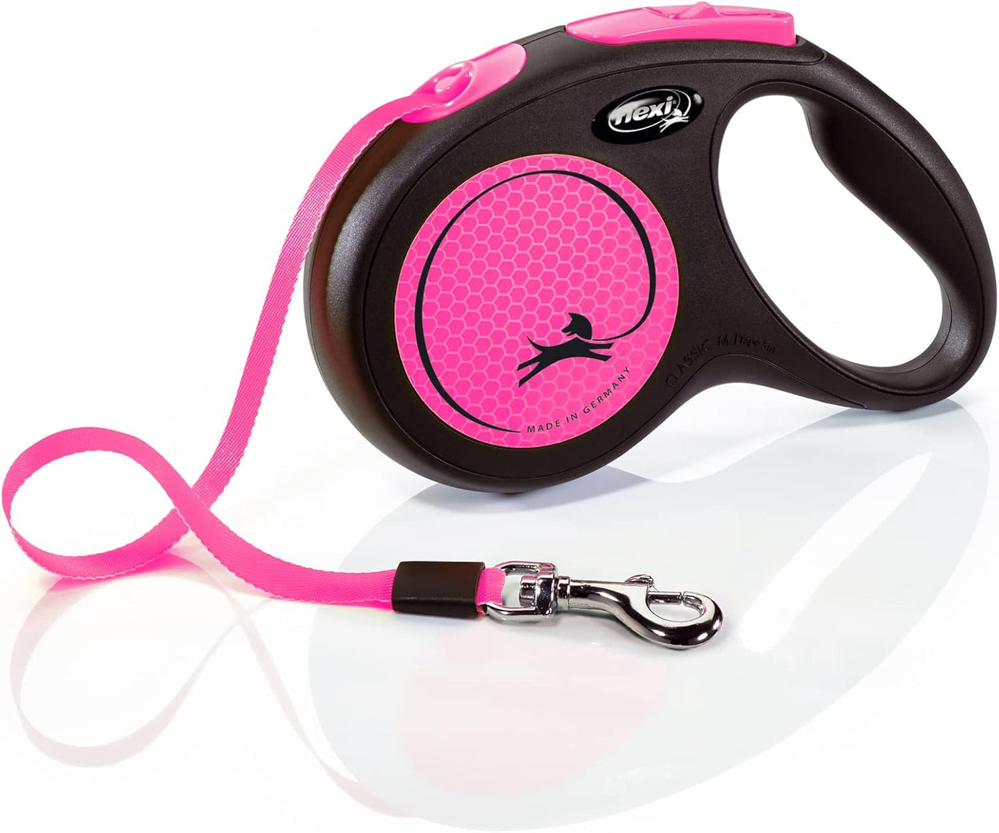 Roll-Leine New Neon Gurt, Black/Neon Pink m