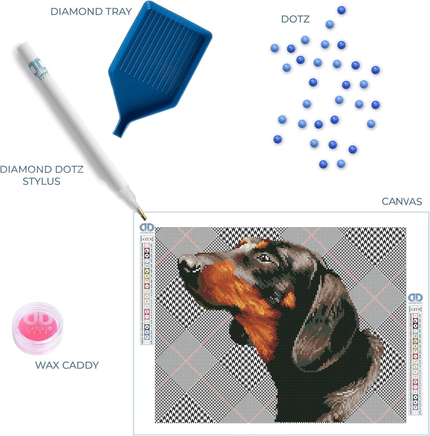 Diamond Painting Set Noble Dachsie, DD7-033, 47 x 37 cm, 47 x 37cm Noble Dachsie