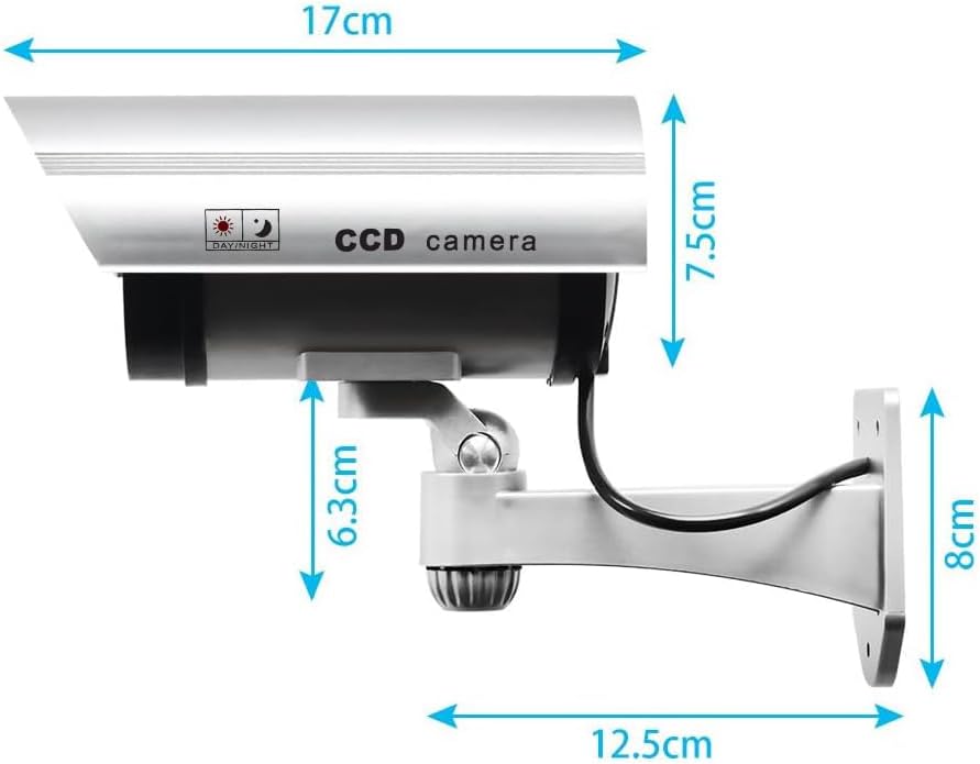 Dummy-Überwachungskamera Set mit LED, 4 Stück, Silber 4 Stück (1er Pack)