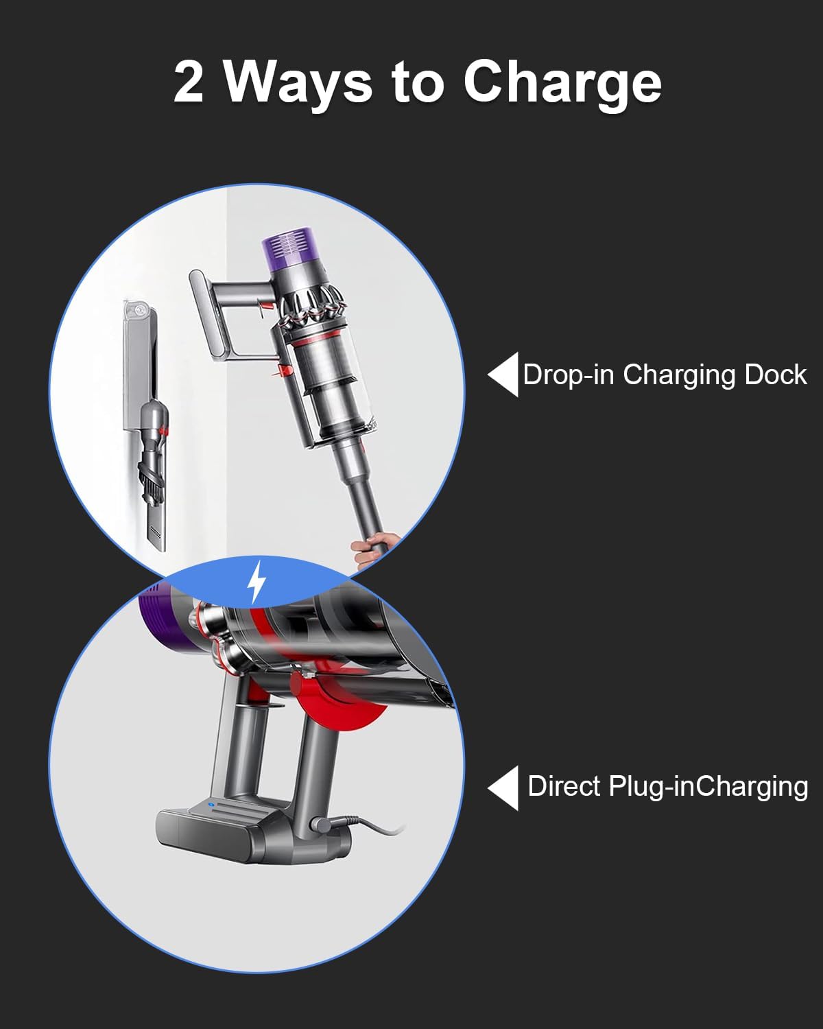 Ersatzakku für Dyson V7 Staubsauger, Dark Gray