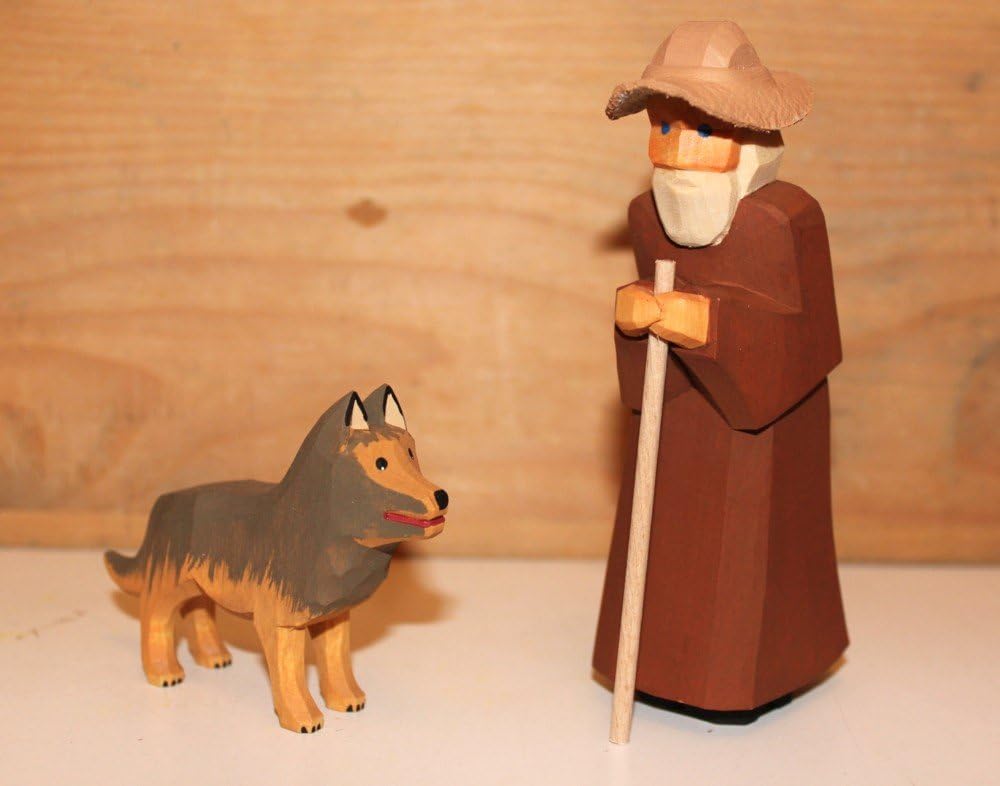 Krippenfiguren Schäfer mit Hund