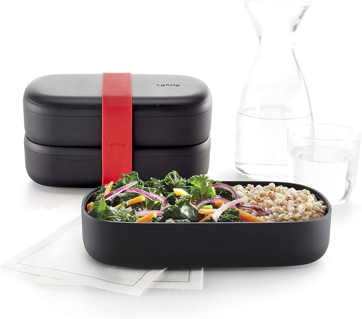 Lunchbox, mit Besteck, Schwarz