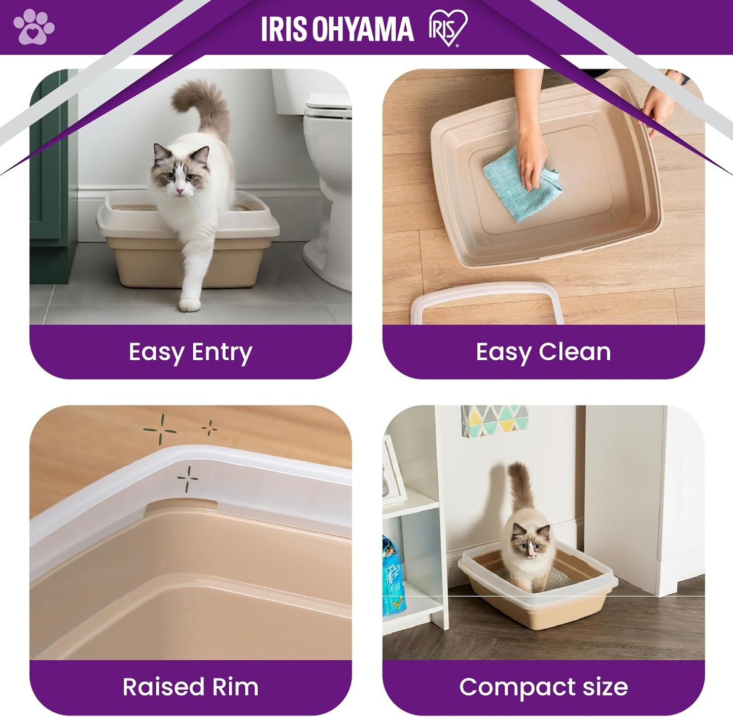 Katzentoilette CLH-12S, Beige Small - Single - Low Wall
