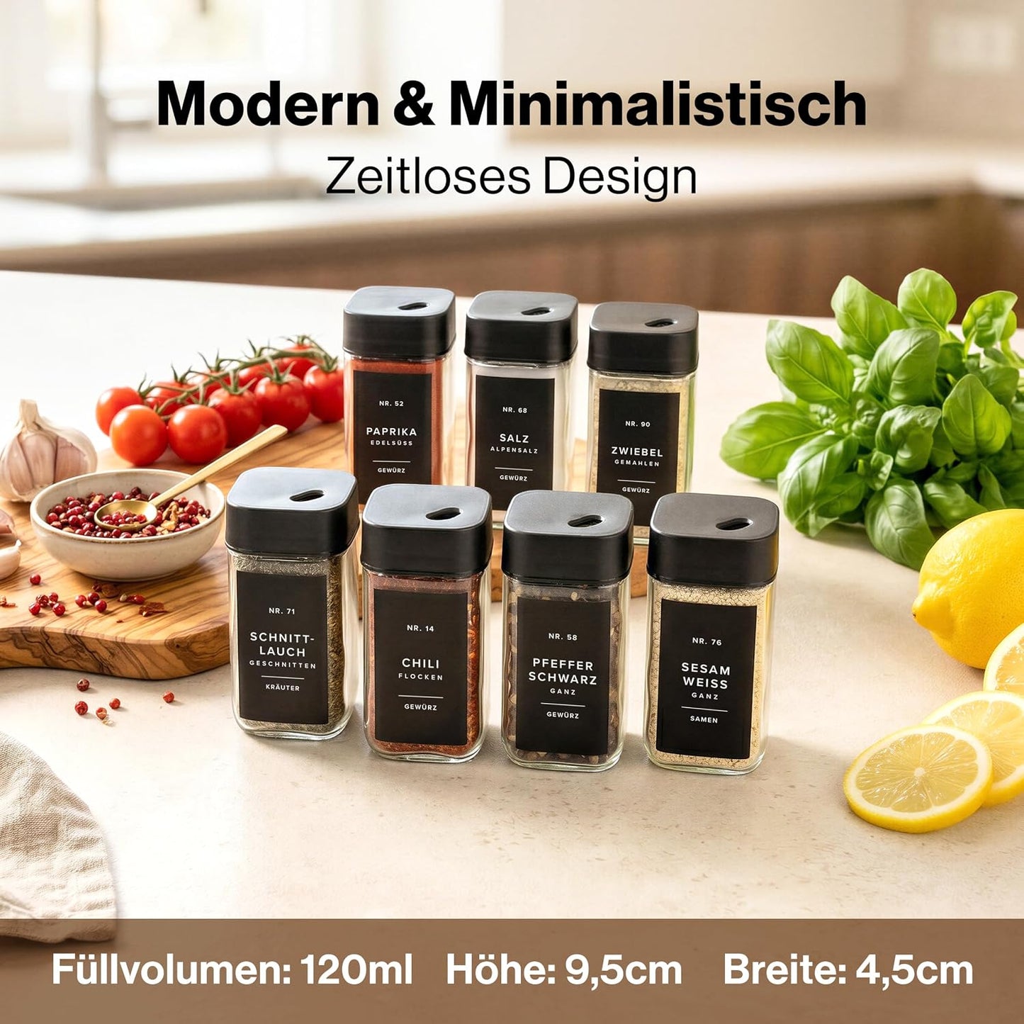 Gewürzgläser-Set, EH-SJSQU-FBL