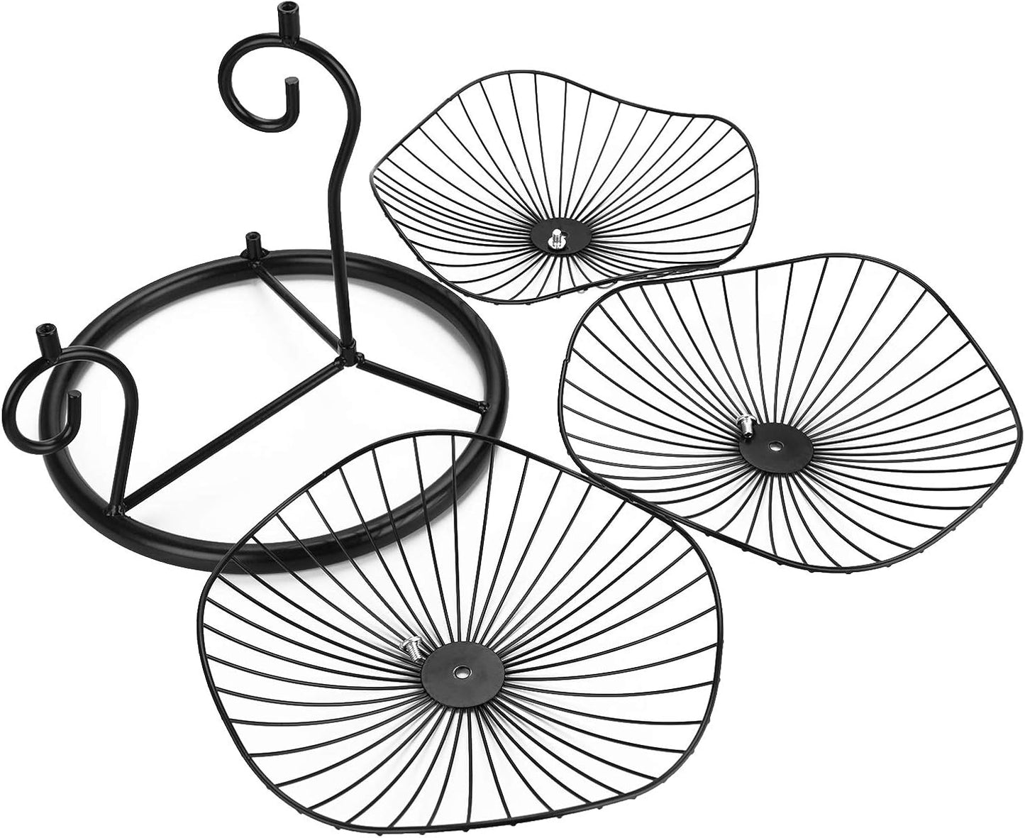 3-stufiger Obstkorb Lotosblatt, Schwarz