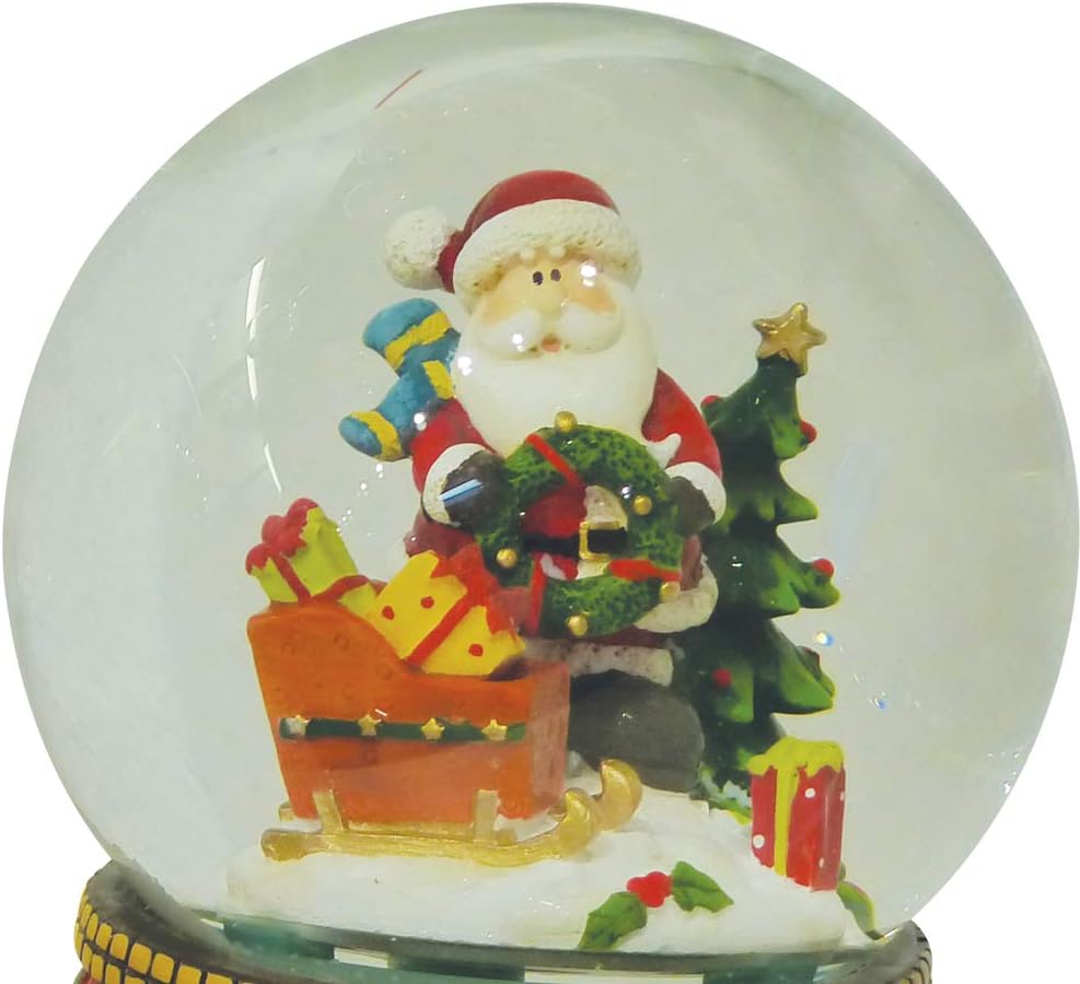 Spieluhr Schneekugel "Weihnachtsmann mit Geschenkeschlitten", Weihnachtsmann mit Geschenkeschlitten Einheitsgrösse