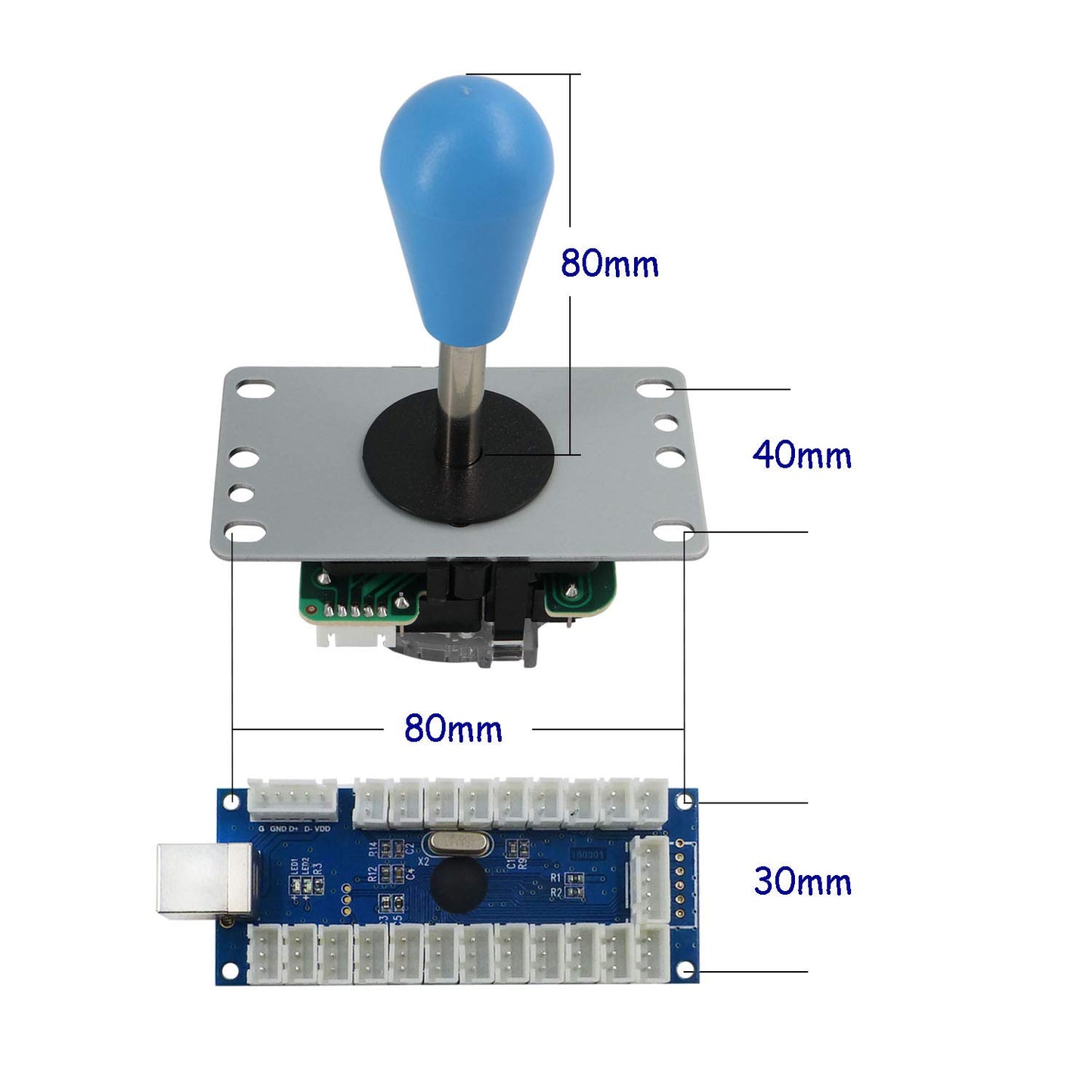 2 Player Arcade Game Stick DIY Kit für PC & Raspberry Pi