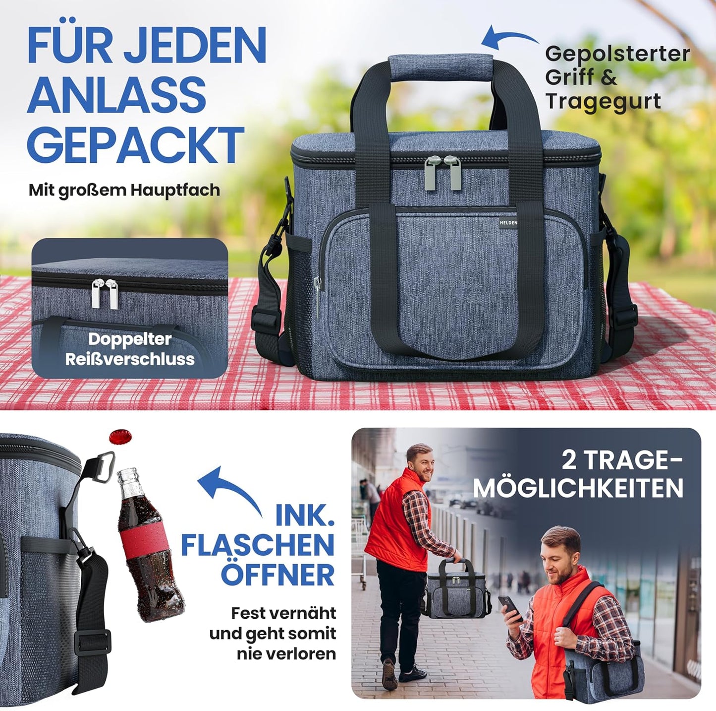 Faltbare Kühltasche, 20L (L34 x B26 x H26 cm) Navyblue