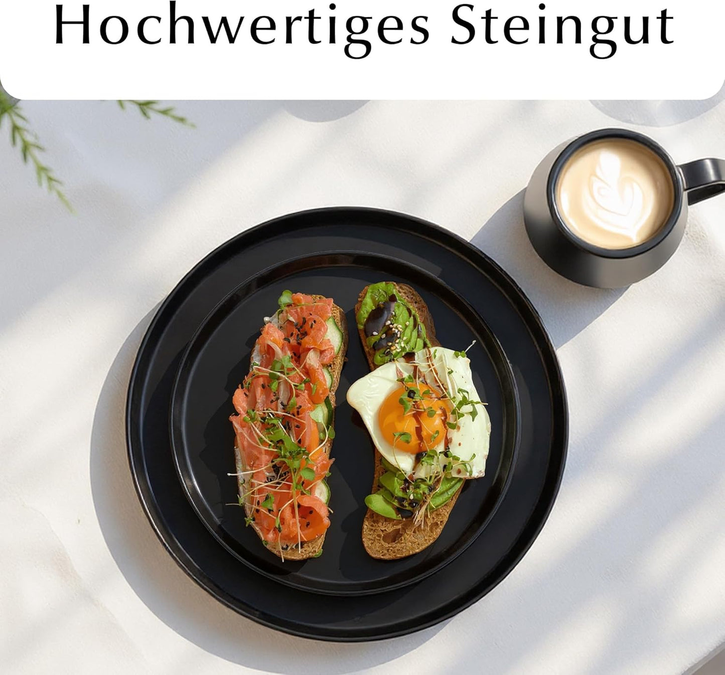 Kuchenteller-Set, Schwarz Kleine Teller (4x)