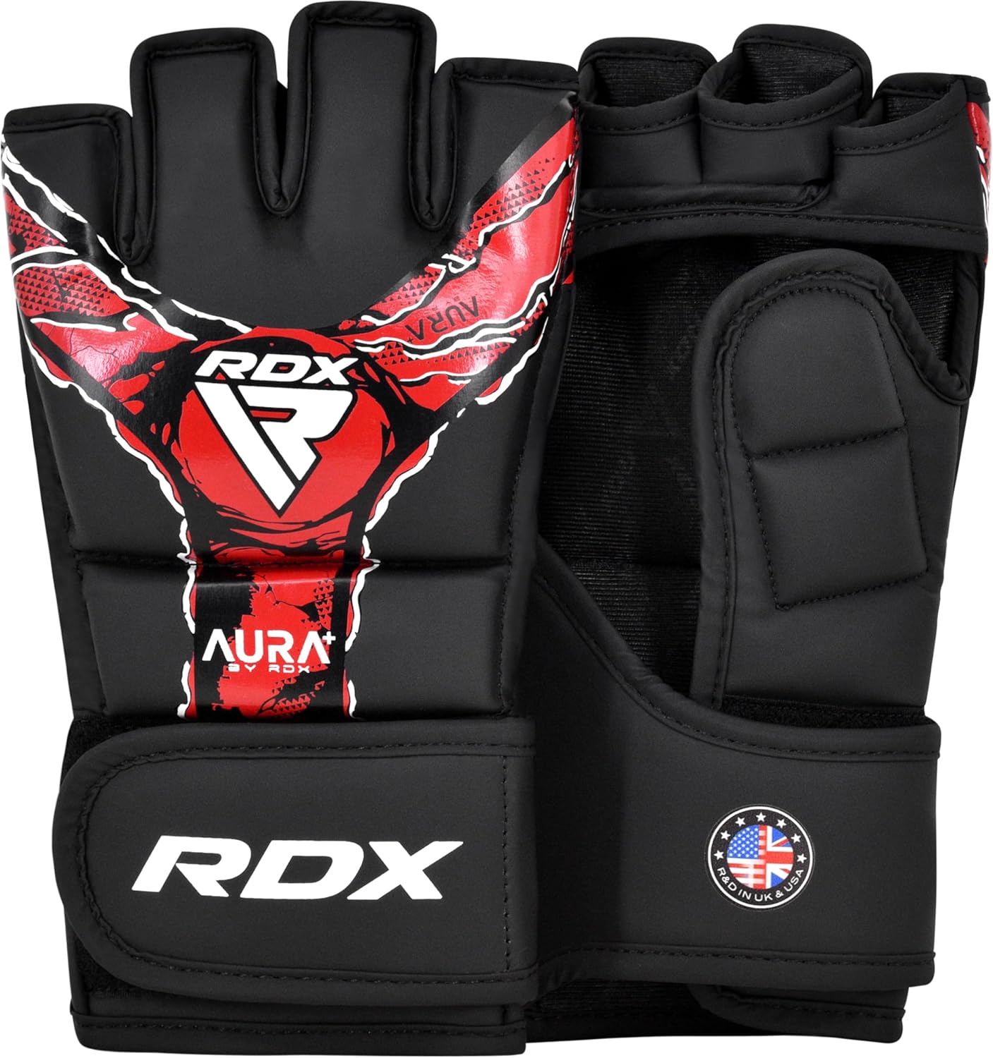 MMA Sparring Handschuhe mit Daumenschutz, Black/Red M