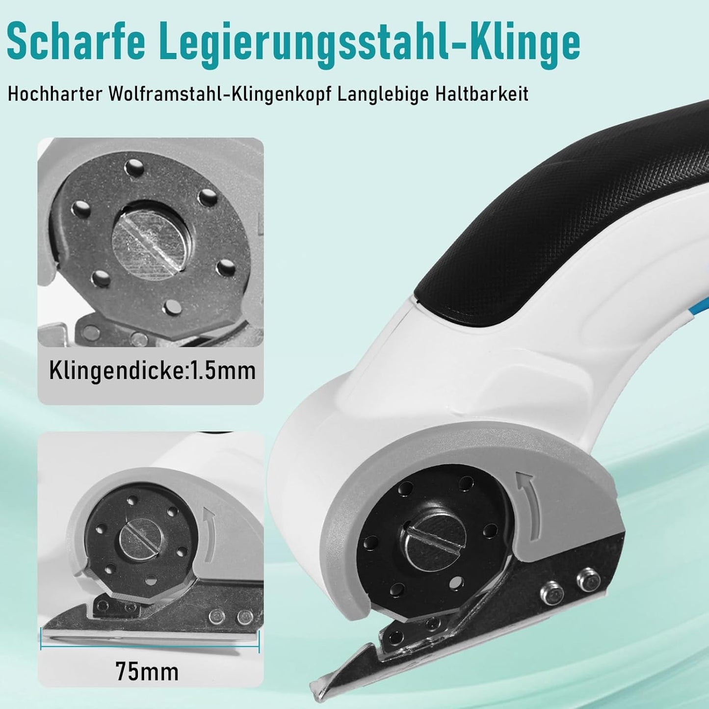 Elektrische Kartonschneider mit Akku und Rollklingen