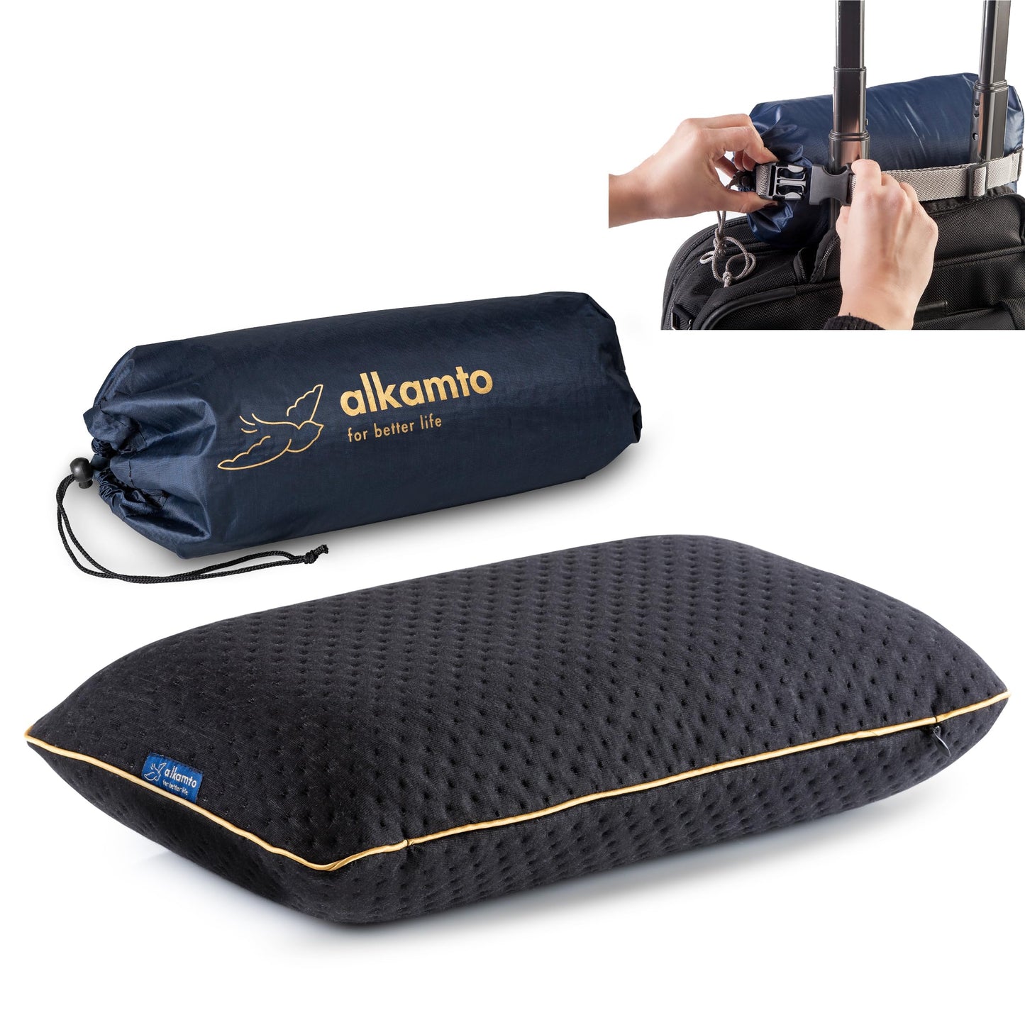 Ergonomisches Reisekissen, Schwarz - 40x25x10 Cm