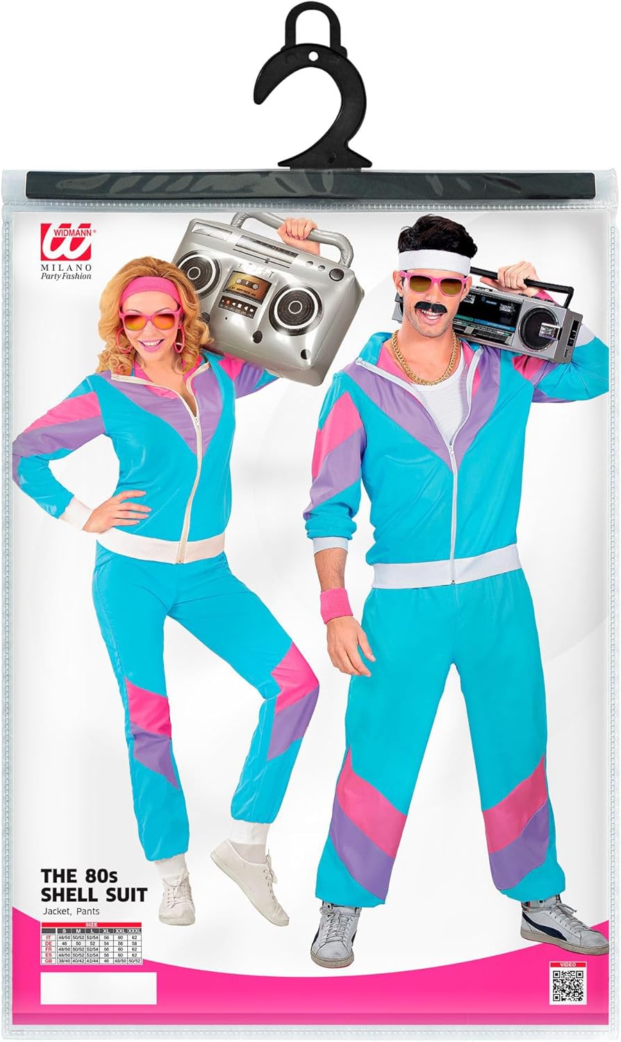80er Jahre Trainingsanzug, Blau S