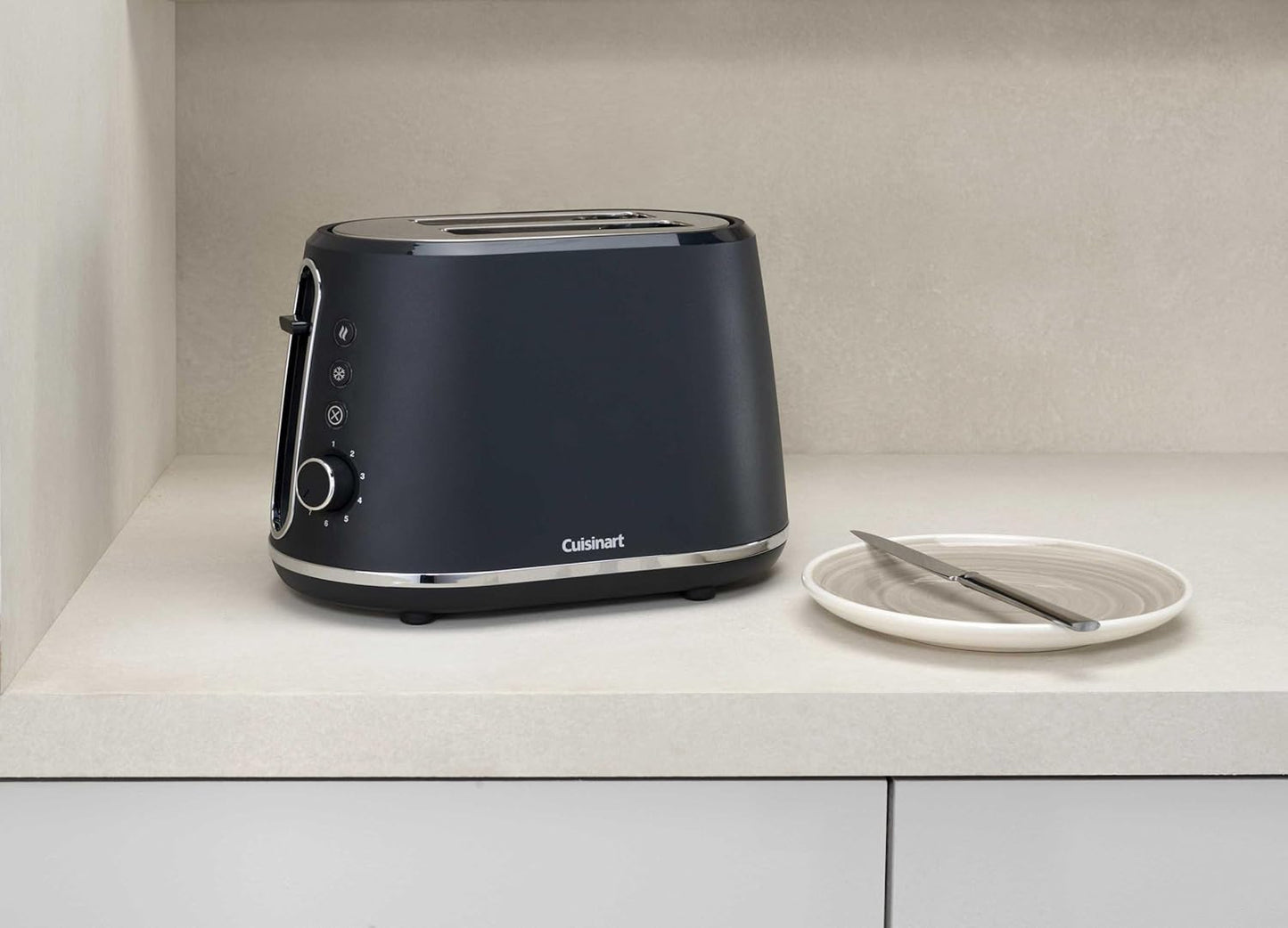 2-Scheiben-Toaster mit extra breiten Schlitzen, Grau 2-Scheiben