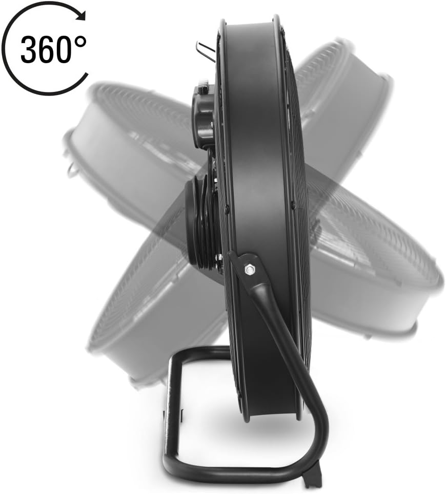 Bodenventilator TVM 20 D mit 360° Neigung, 120 W Schwarz
