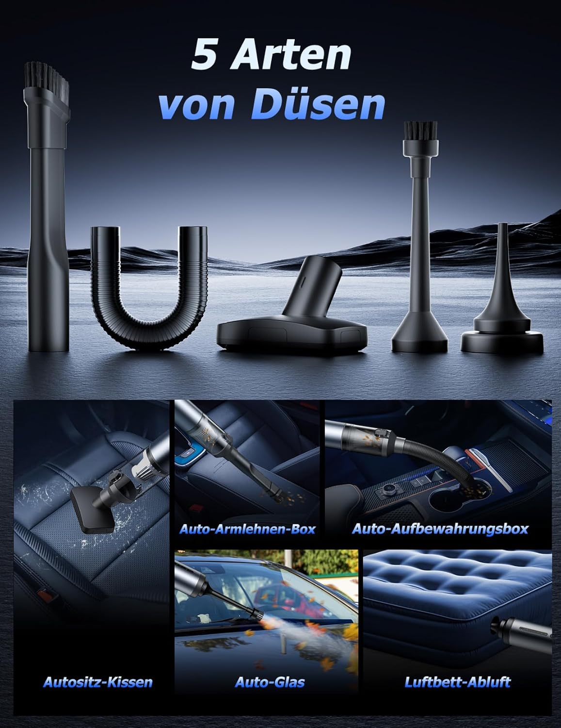 4-in-1 Akku-Handstaubsauger VAC103 für Auto und Haushalt