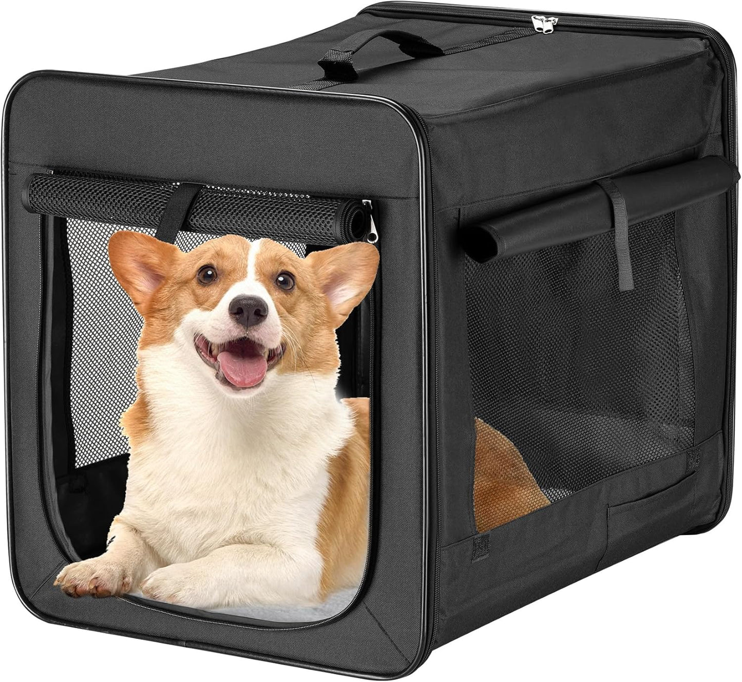 Faltbare Transportbox für Haustiere mit Kissen (Grösse M), L 58 x B 46 x H 53 cm