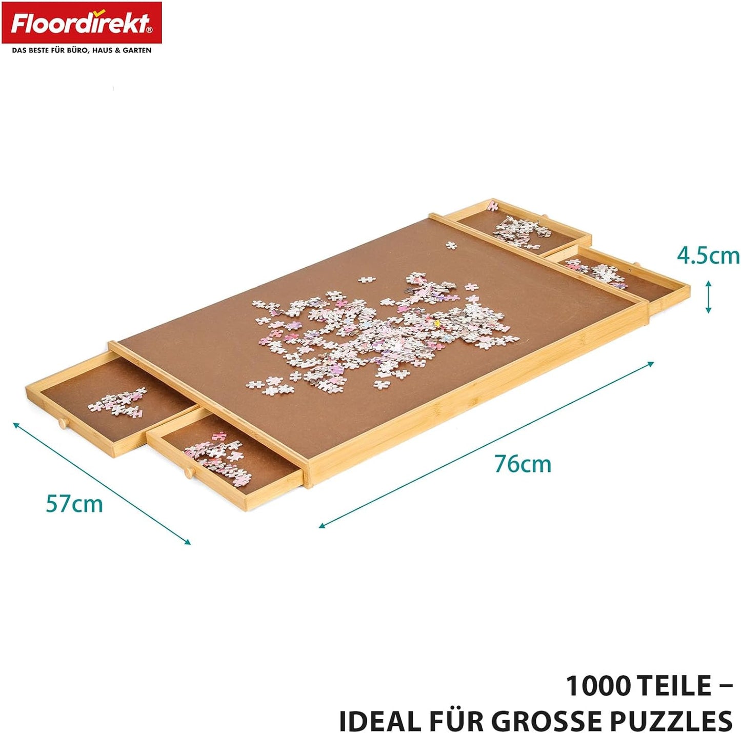 Yukon Puzzletisch mit Schubladen, 1000 Teile, 76 x 57 cm