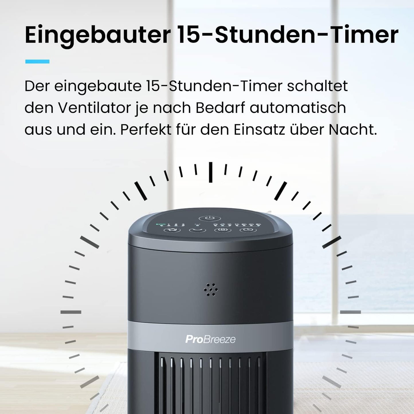 ‎PB-F04B ‎Noir Turmventilator, Schwarz