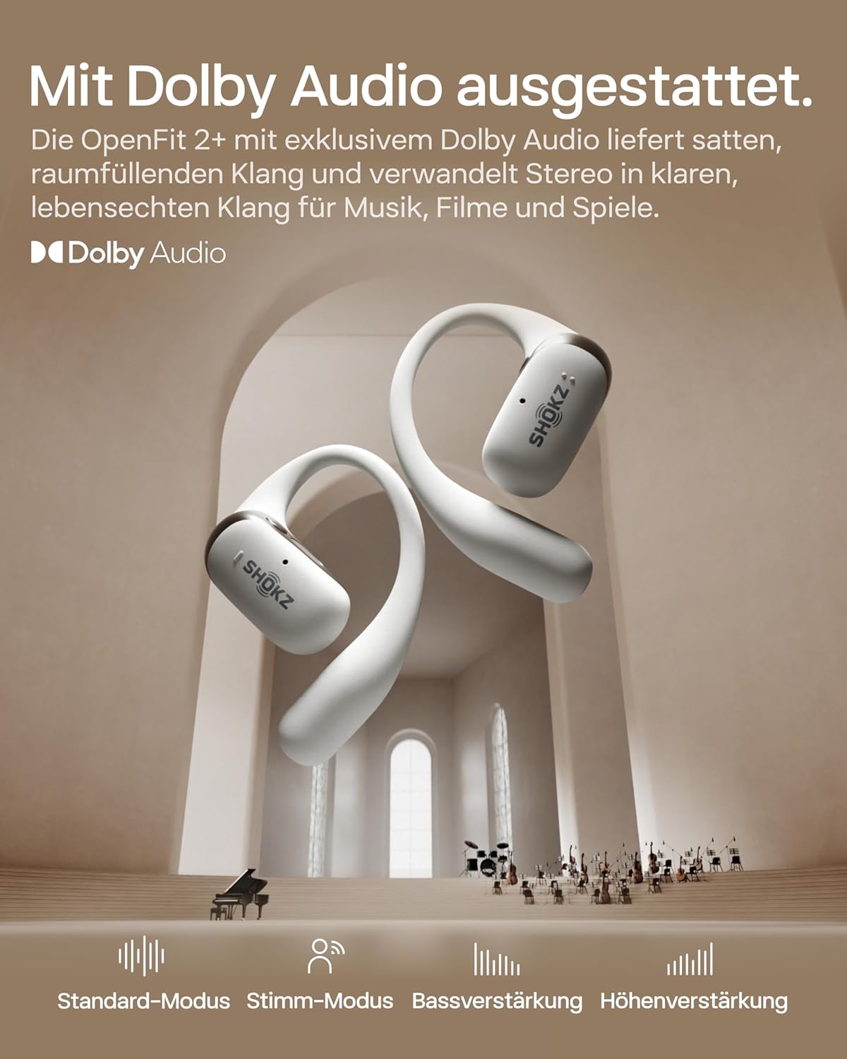 OpenFit 2+, Typ-C-Laden &kabelloses Laden+ Dolby Audio Schwarz