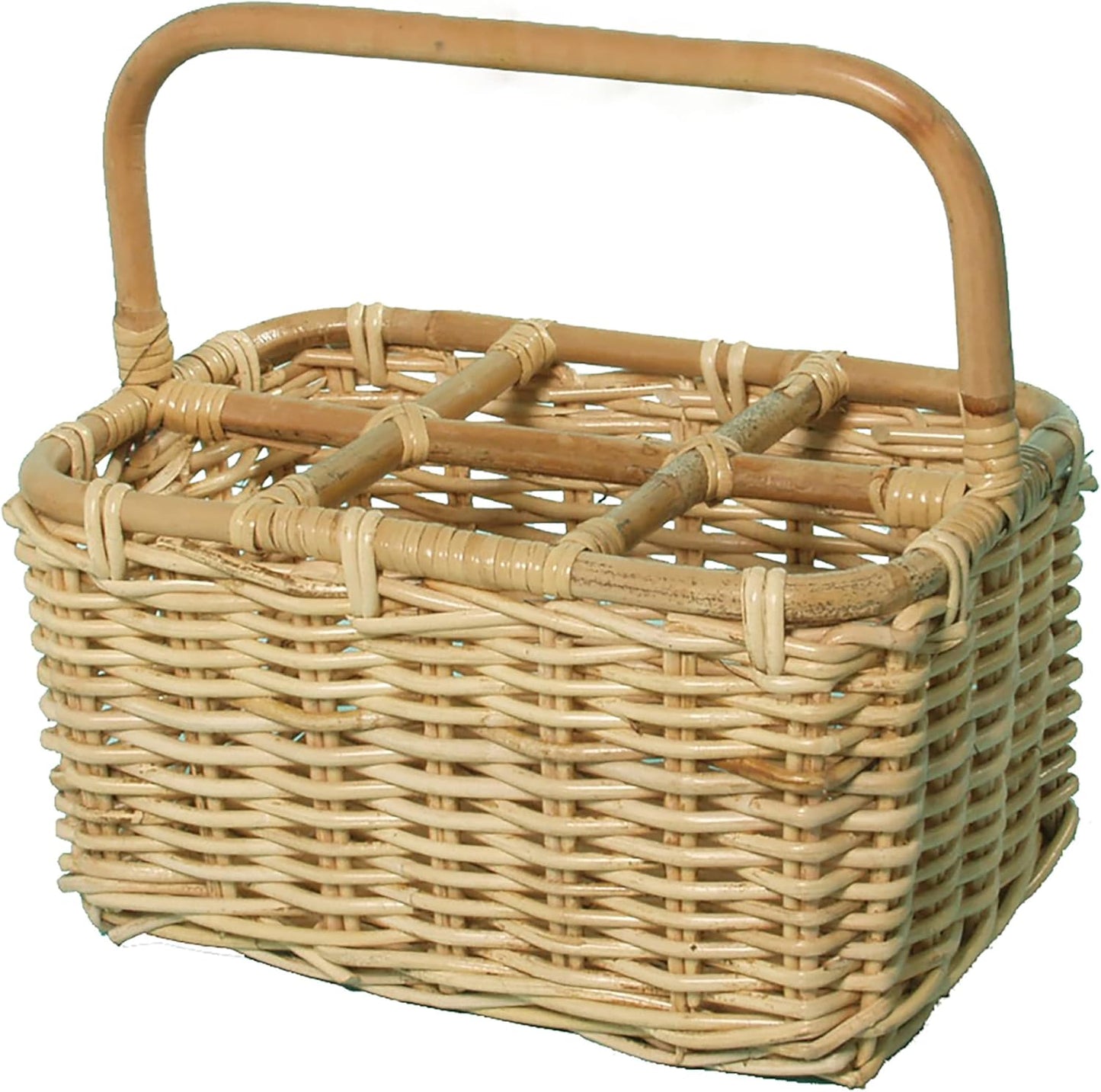 Flaschenträger aus Rattan für 6 Flaschen, Natur