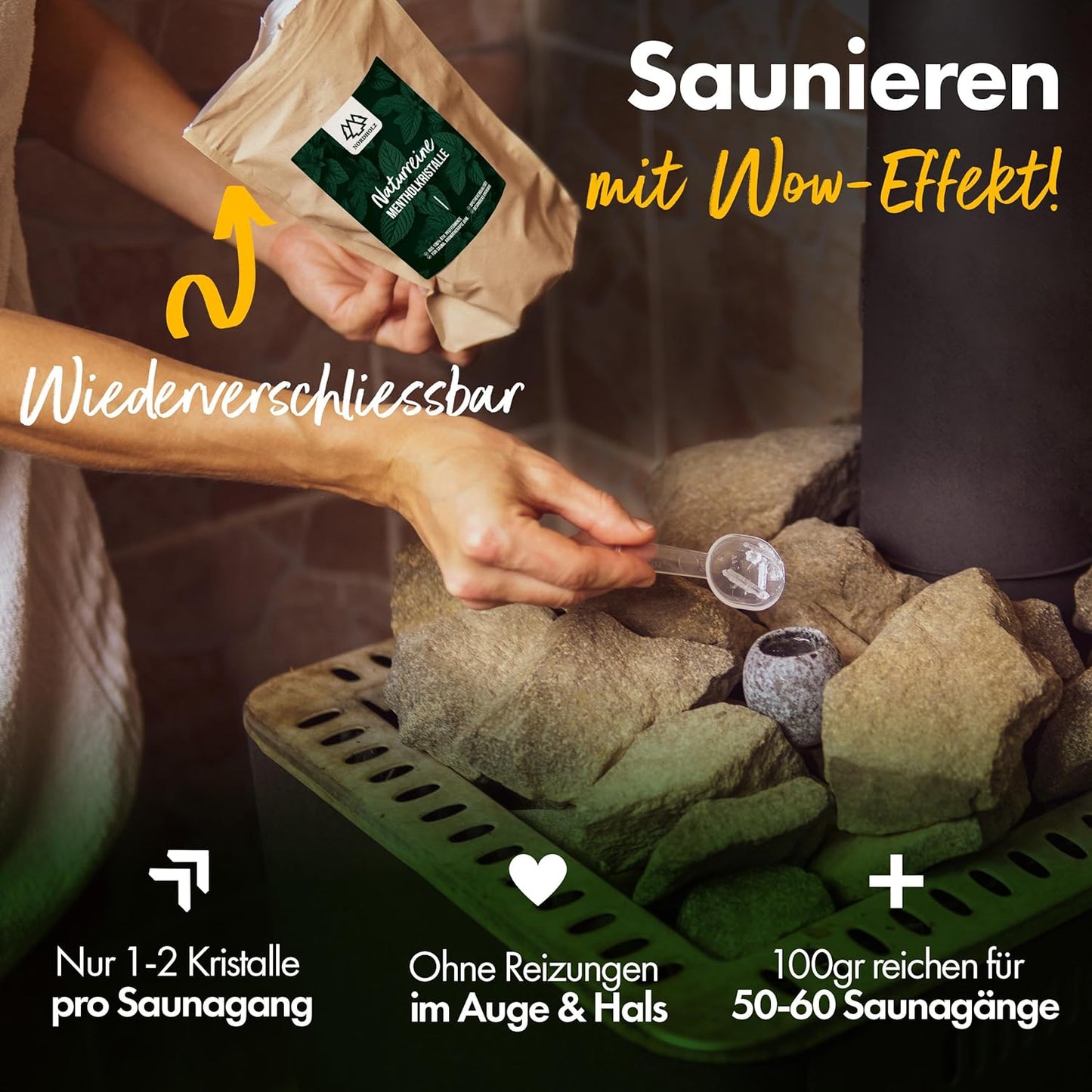 Mentholkristalle für Sauna Premium Qualität, 200gr. Tiegel
