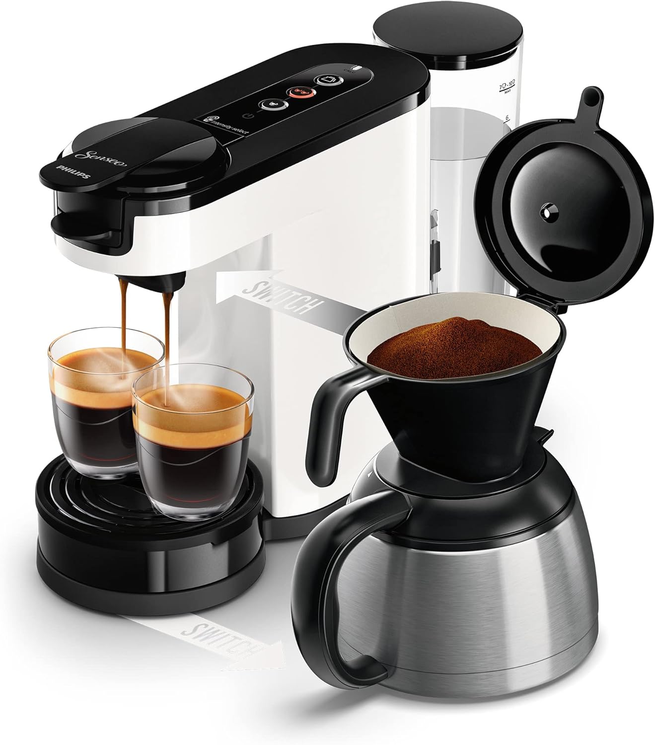Senseo Switch Pad- und Filterkaffeemaschine, Weiss