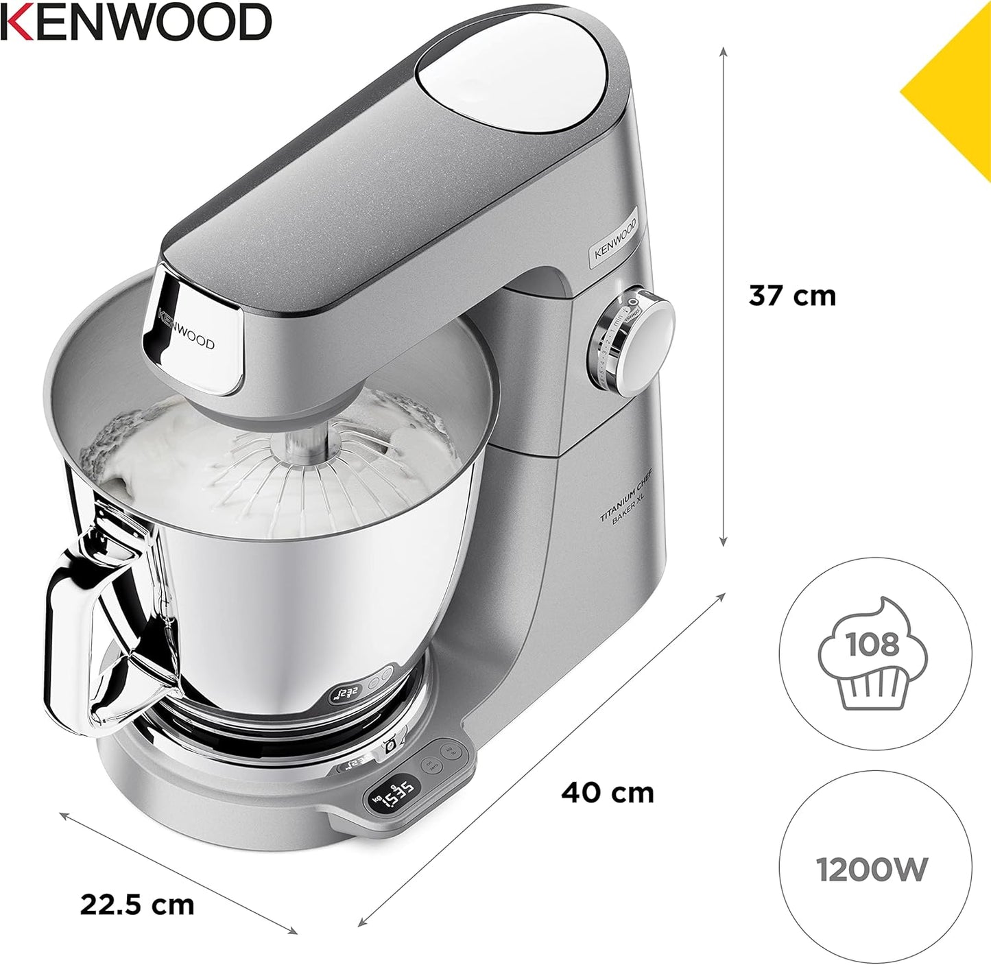 Titanium Chef Baker XL, 2 Schüsseln + Mixer + Küchenmaschine