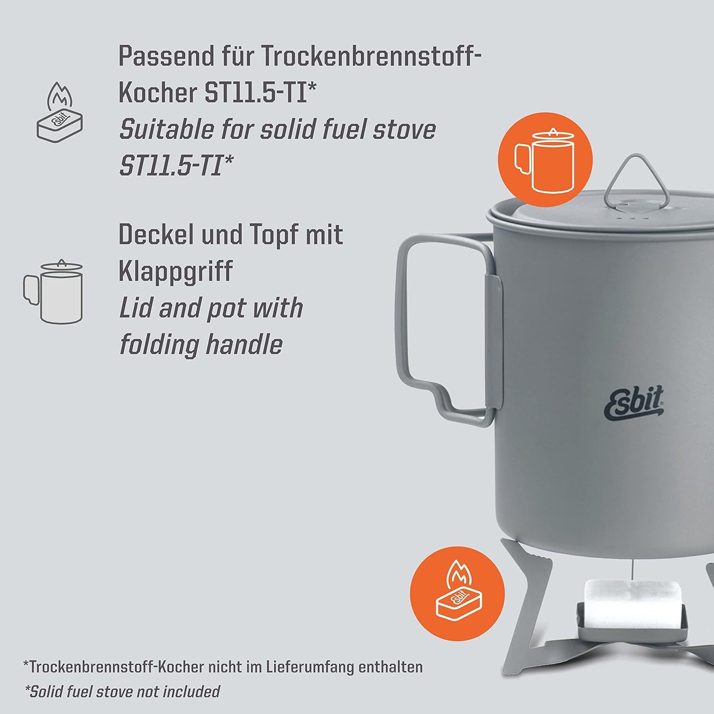 Kochtopf für Outdoor & Camping, Grau