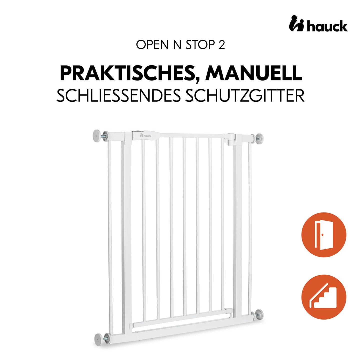 Treppenschutzgitter Open N Stop 2, Basisgitter / 75 - 80 cm / White
