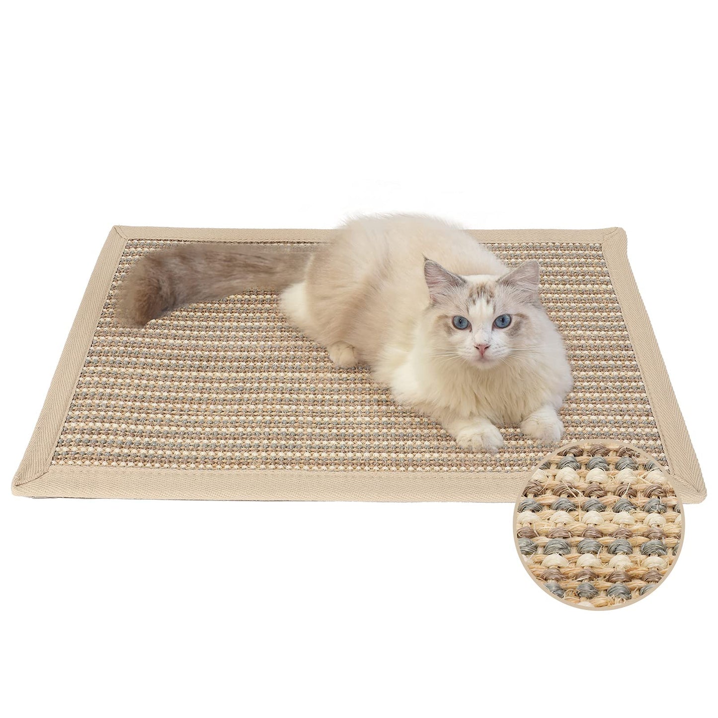 Kratzmatte für Katzen, Creme: 60 x 40 cm (Dickere Version)