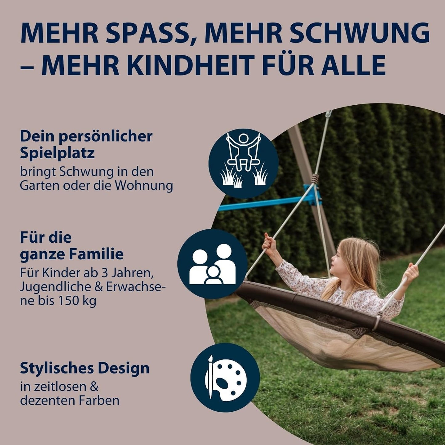 Nestschaukel Lounge, Mocha 110 cm Single