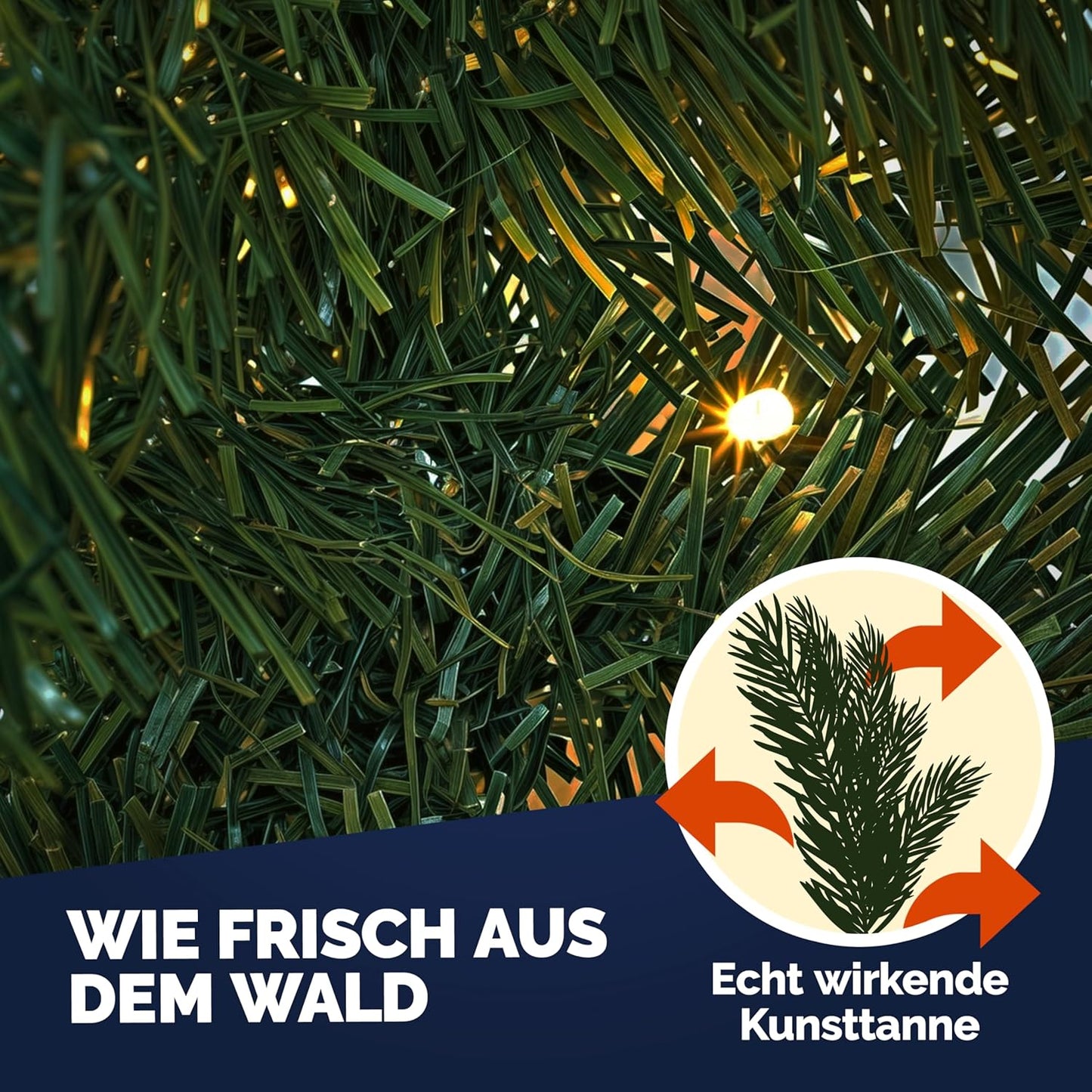 Weihnachtsgirlande, 5m geschmückt (80 LEDs) inkl. Fernbedienung