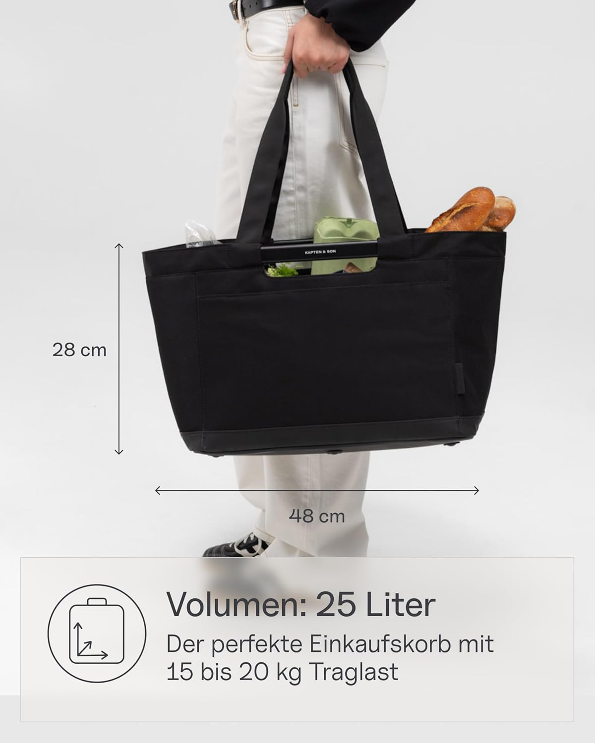 Shopping Basket VASSA, All Black