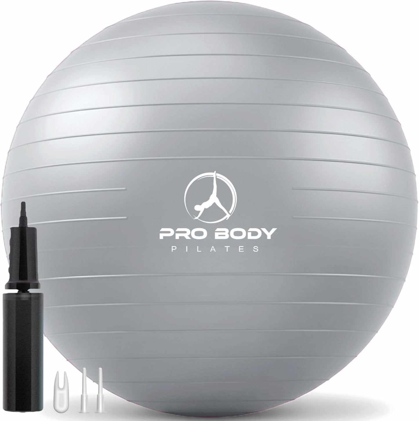 Pilates- und Gymnastikball 75 cm für Training und Therapie, Silber 75 cm