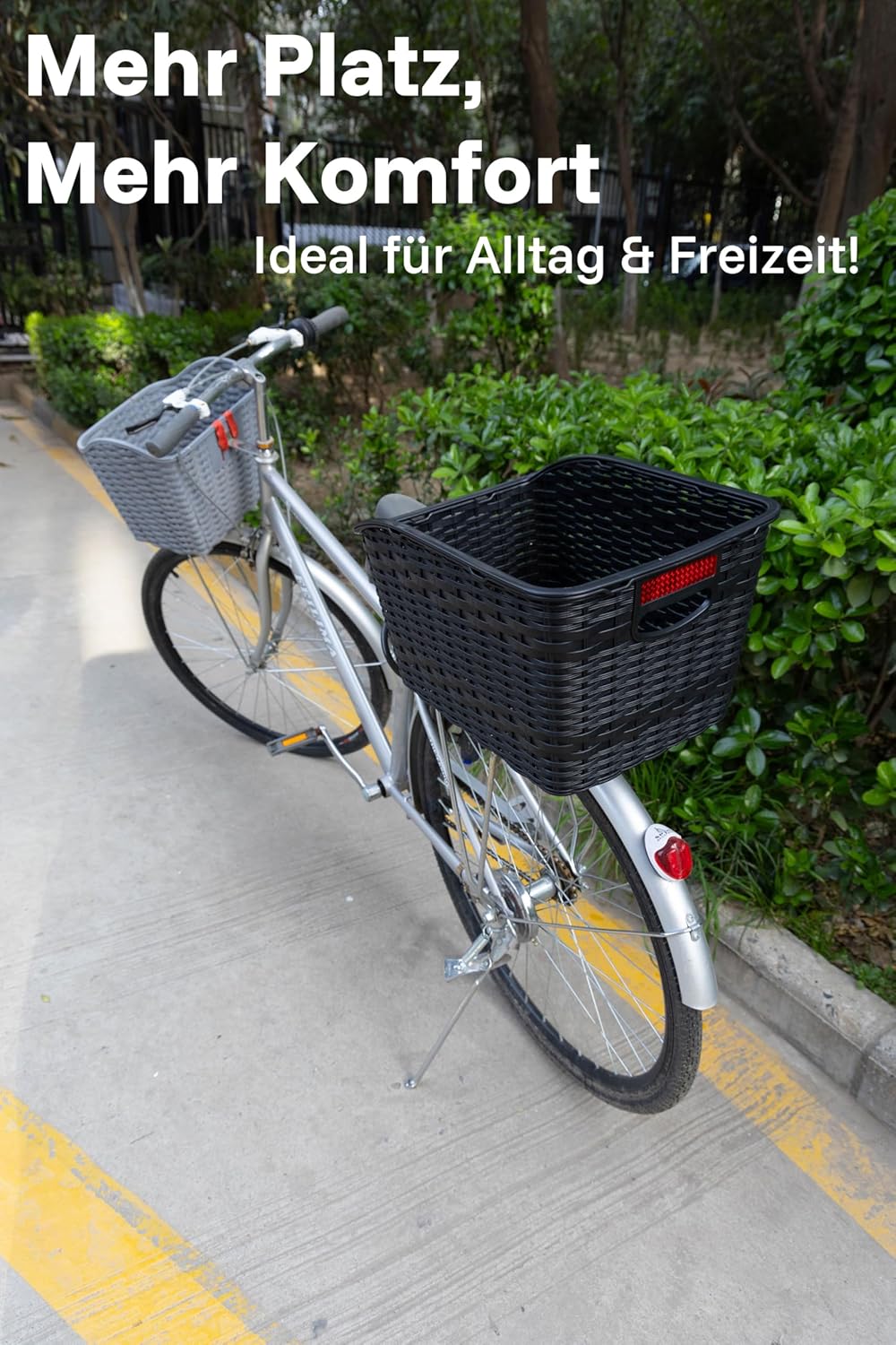 Unisex-Fahrradkorb mit Reflektor
