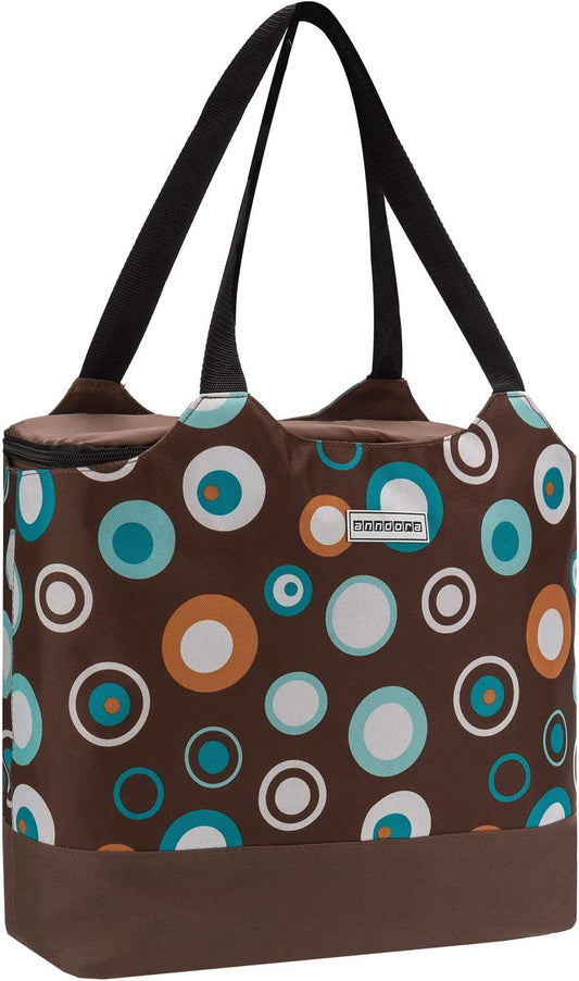 2-in-1 Einkaufstasche mit Isoliertasche, Braun Hellblau