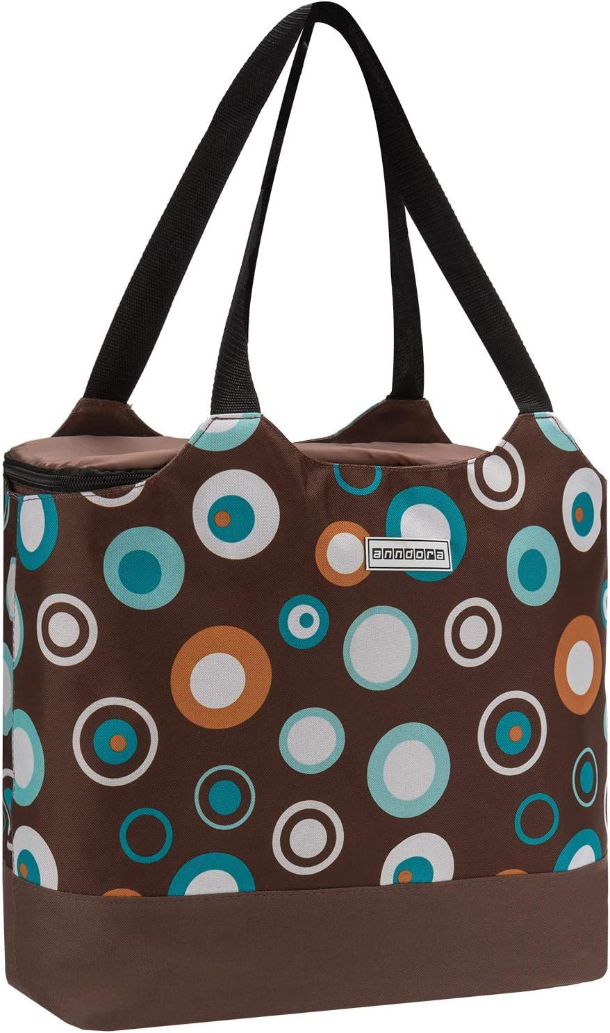 2-in-1 Einkaufstasche mit Isoliertasche, Braun Hellblau