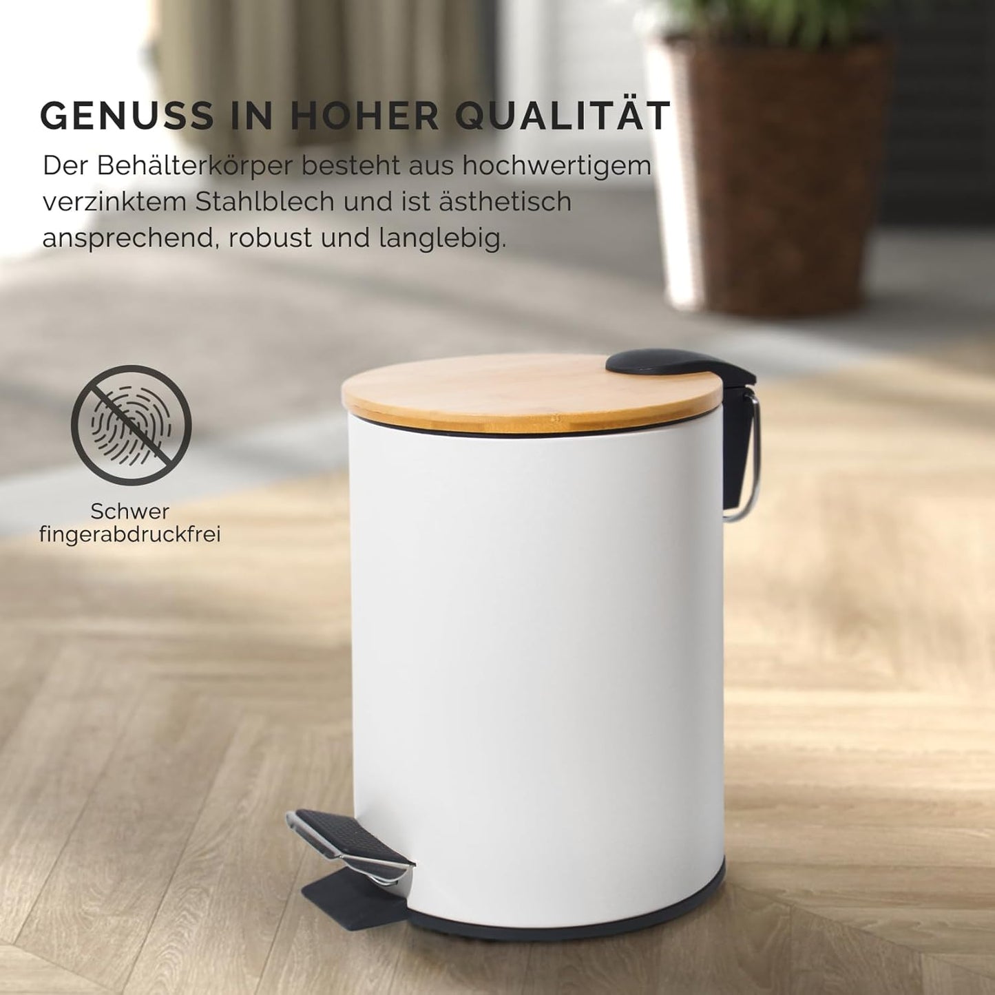 Kosmetikeimer mit Absenkautomatik, Weiß 3L