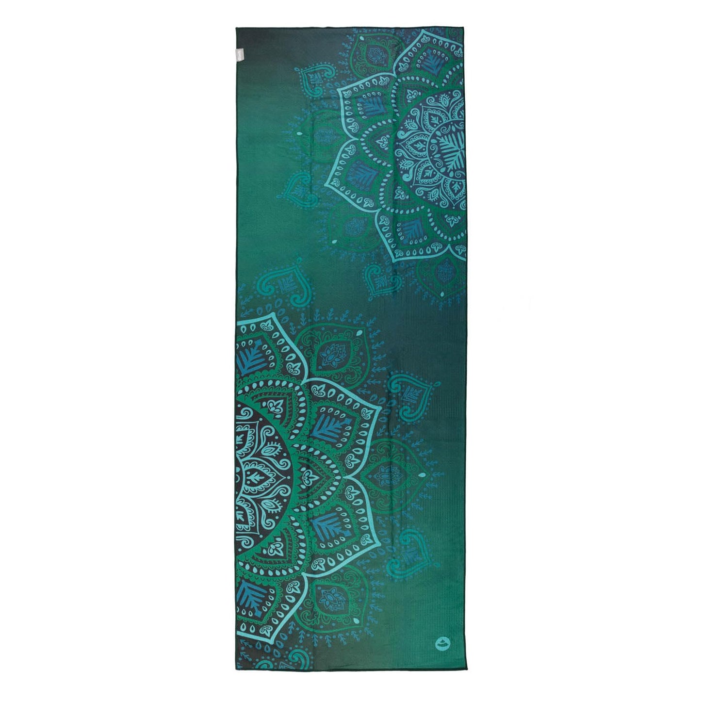 Yoga Handtuch mit Anti-Rutsch-Noppen, Mandalas, Jungle Green/Mandalas