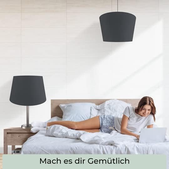 Lampenschirm, Schwarz XL = ØU: 30cm | ØO: 23cm | H: 18cm