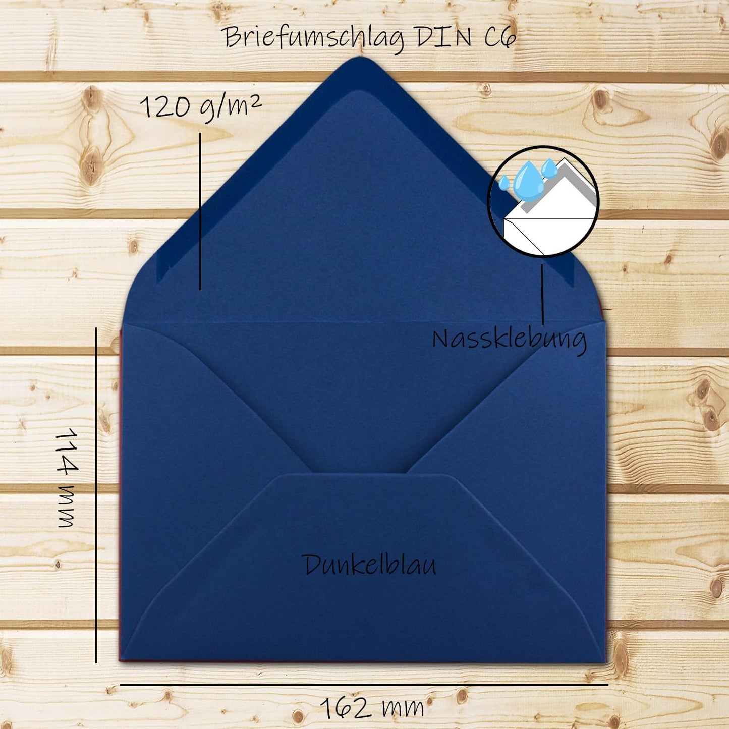 Briefumschläge DIN C6 (150 Stück), 150 Umschläge 17-Nachtblau