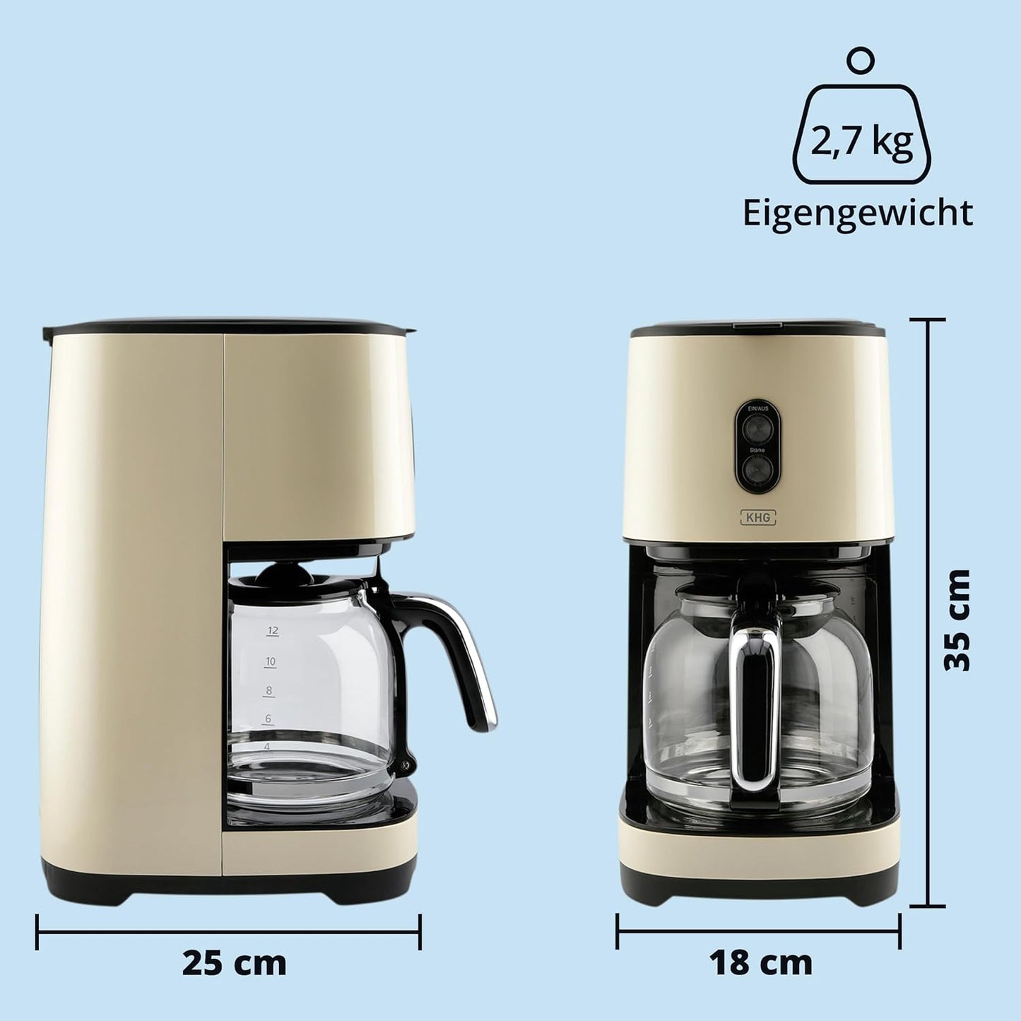 Retro Filter-Kaffeemaschine KA-185 CE, 12 Tassen
