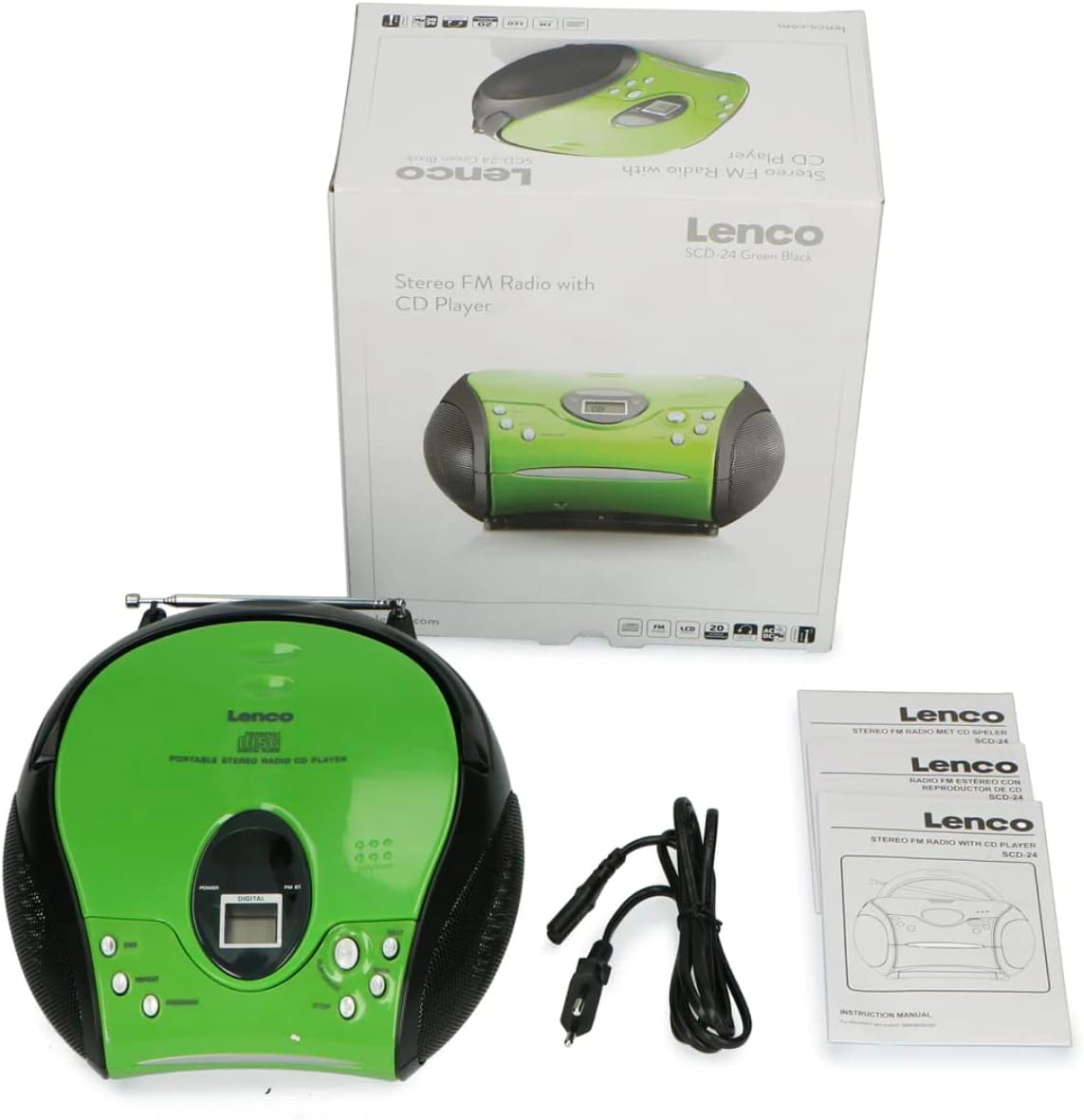 SCD24 CD-Player für Kinder, ohne Bluetooth Grün/Schwarz